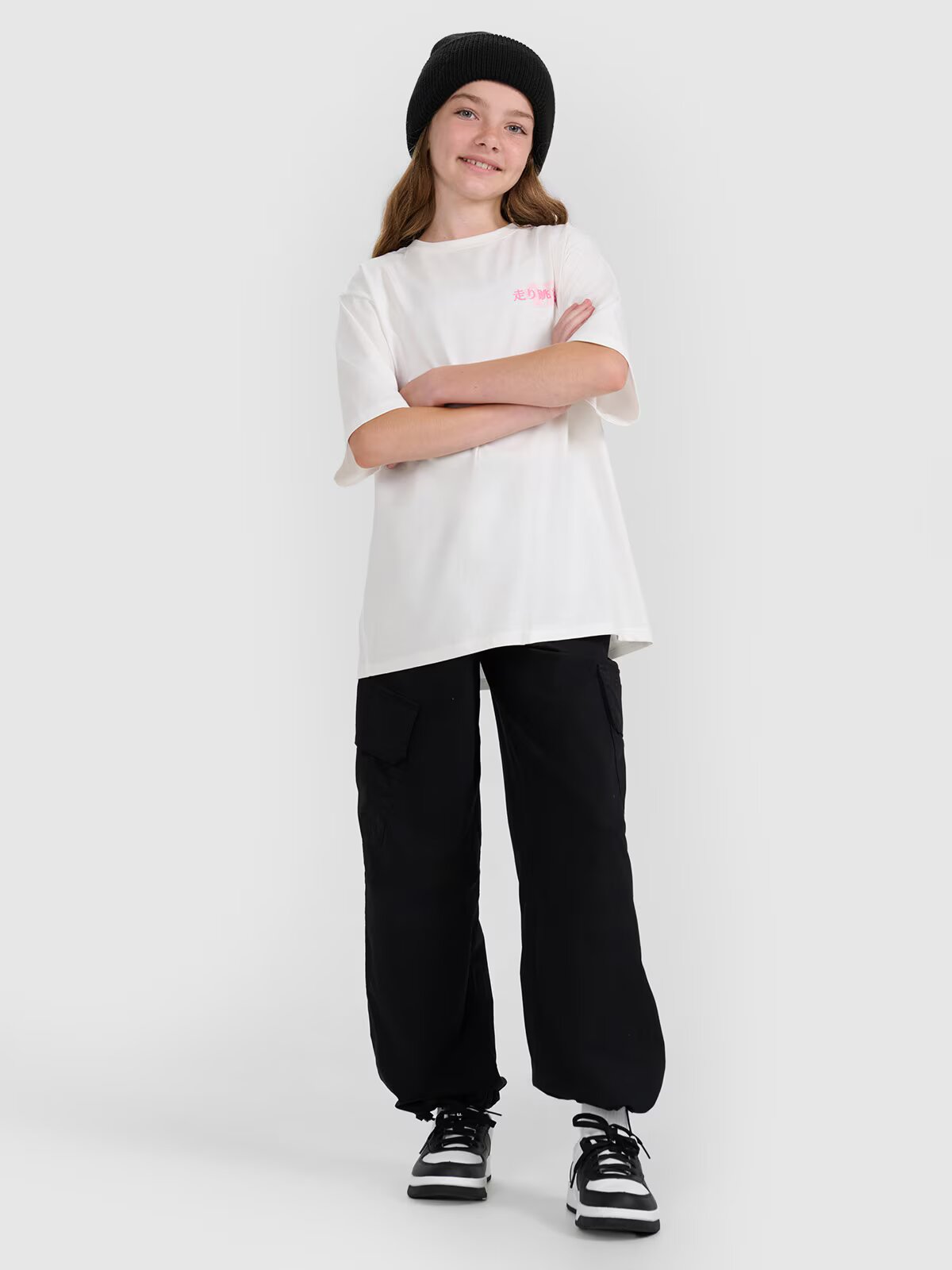 4F Pantaloni casual cargo pentru fete - negri 122