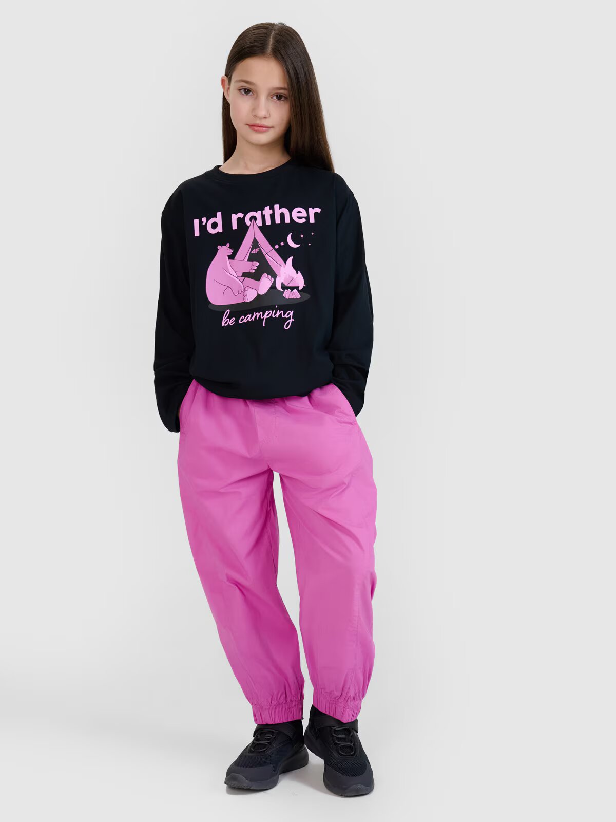4F Pantaloni casual jogger cu craci largi pentru fete - 158