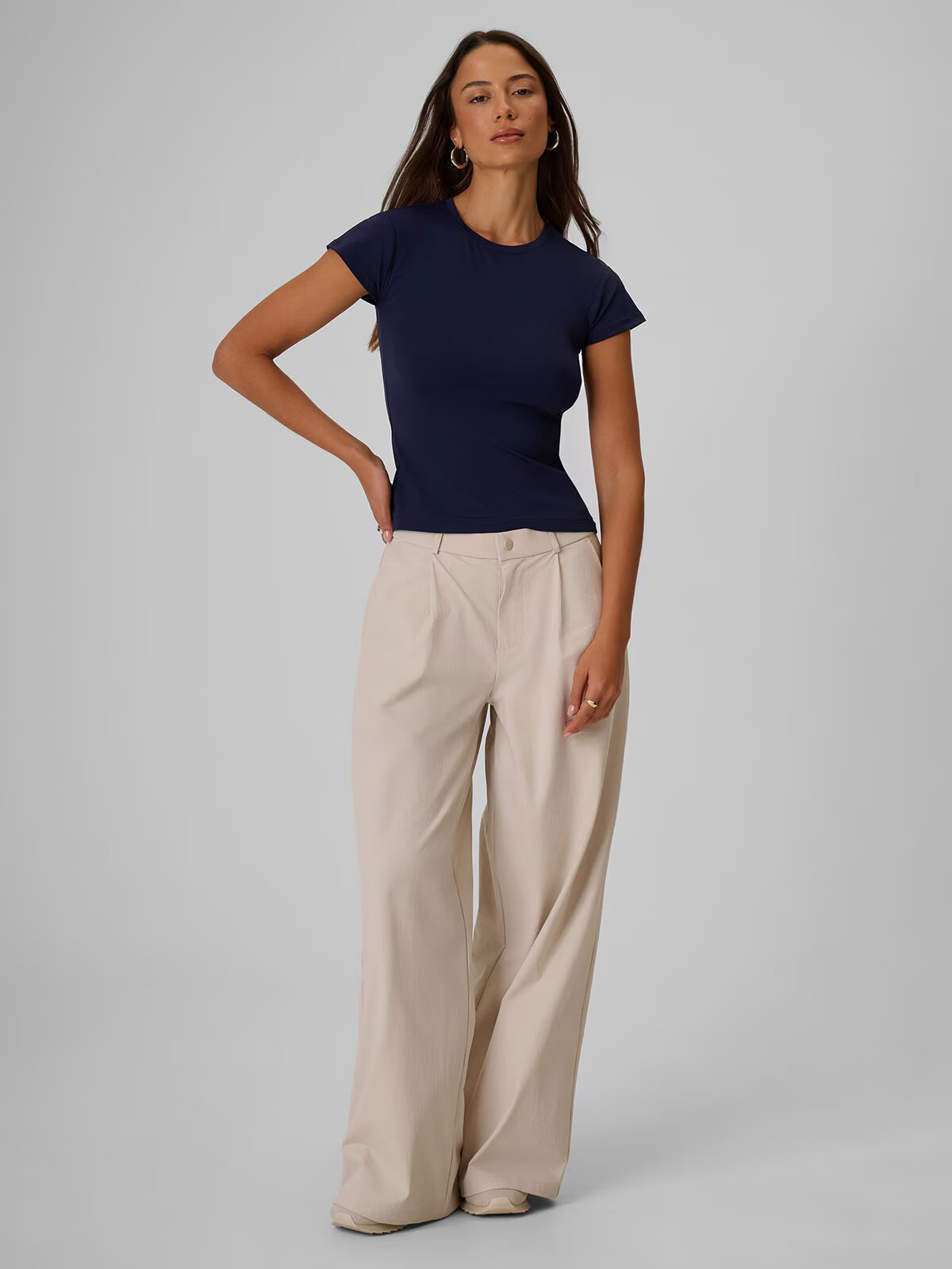 4F Pantaloni cu crac larg pentru femei - crem S
