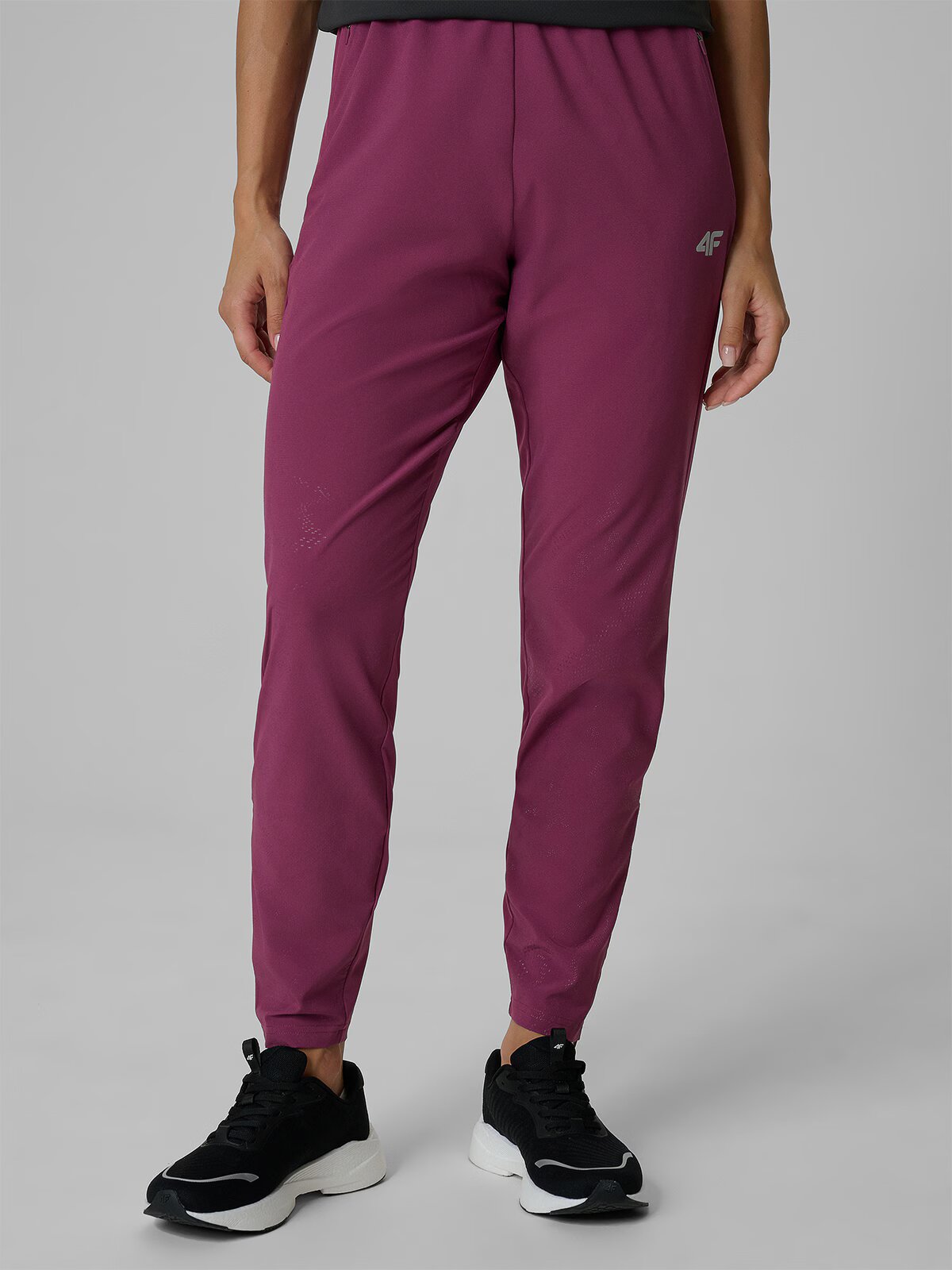 4F Pantaloni de alergare cu uscare rapidă pentru femei - burgundy XL