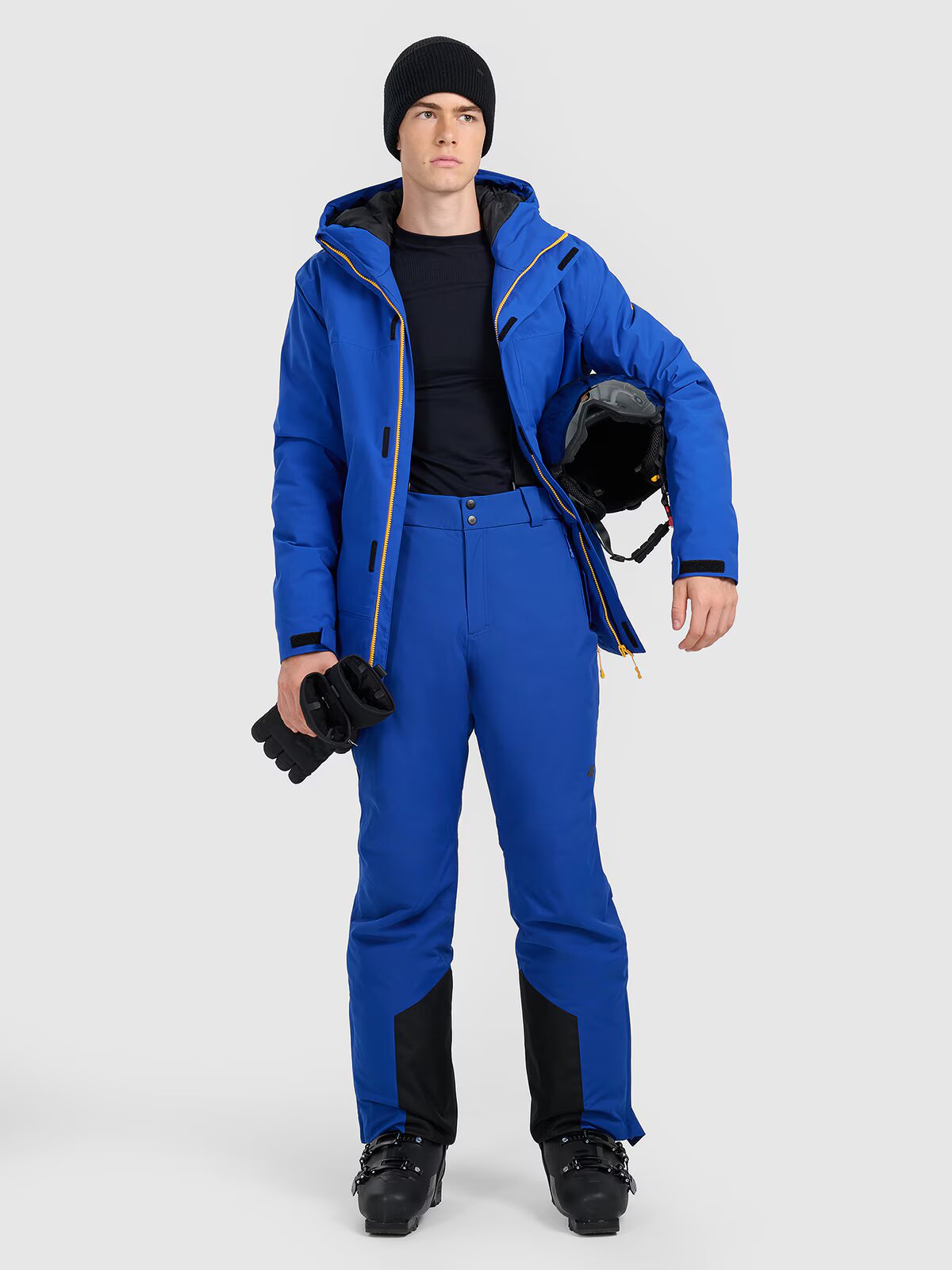 4F Pantaloni de schi cu bretele membrana 10000 pentru bărbați - albaștri XL