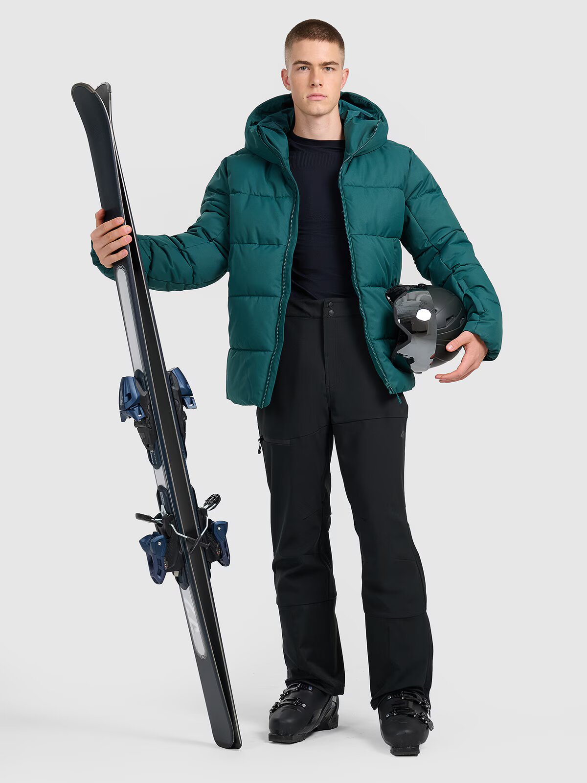 4F Pantaloni de schi din softshell membrana 10000 pentru bărbați - negri M