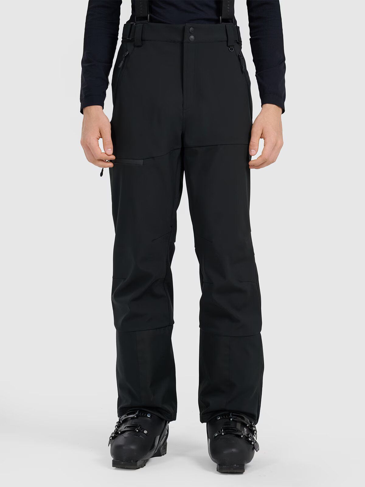 4F Pantaloni de schi din softshell membrana 10000 pentru bărbați - negri M