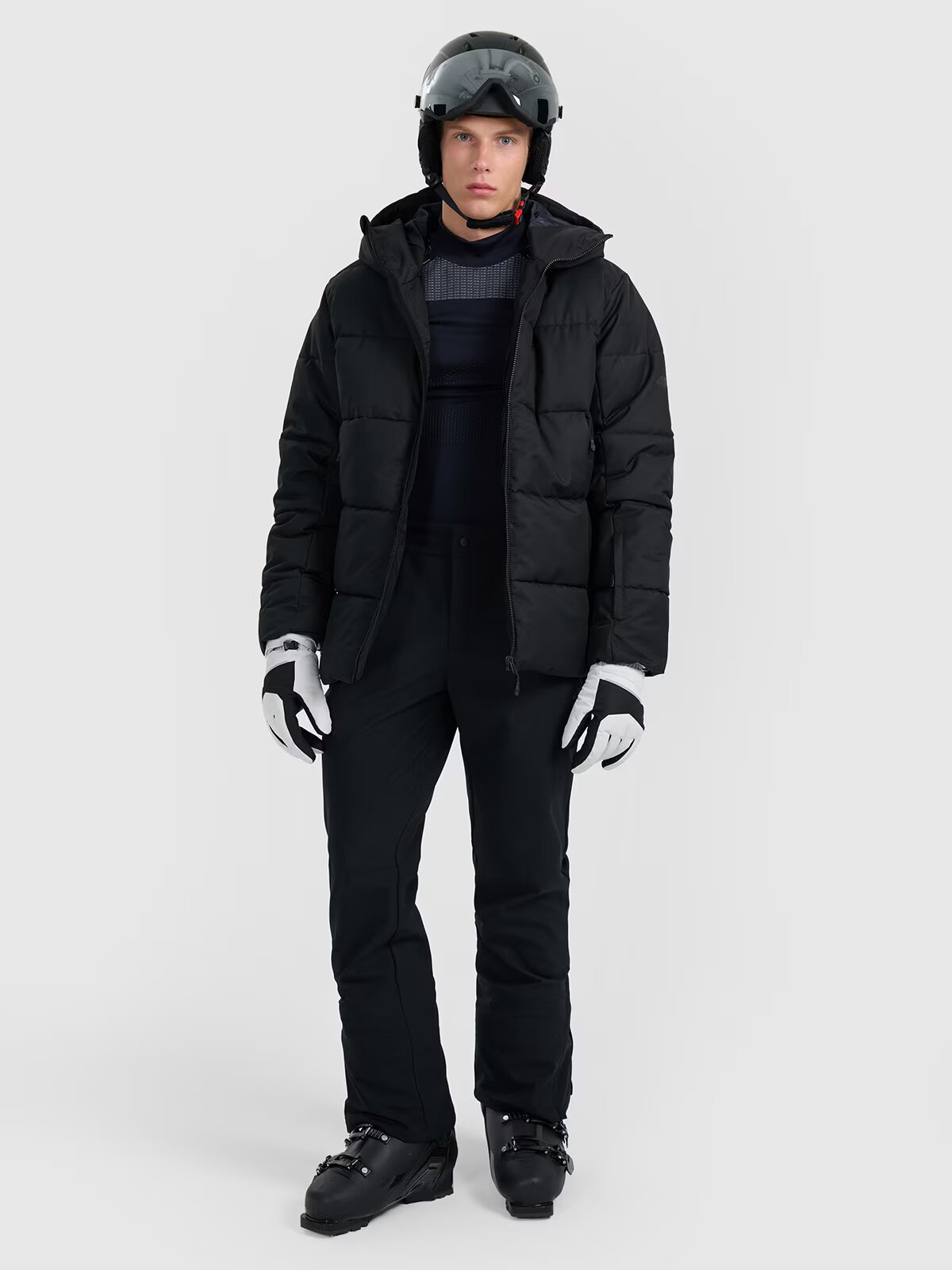4F Pantaloni de schi din softshell membrana 8000 pentru bărbați - negri L
