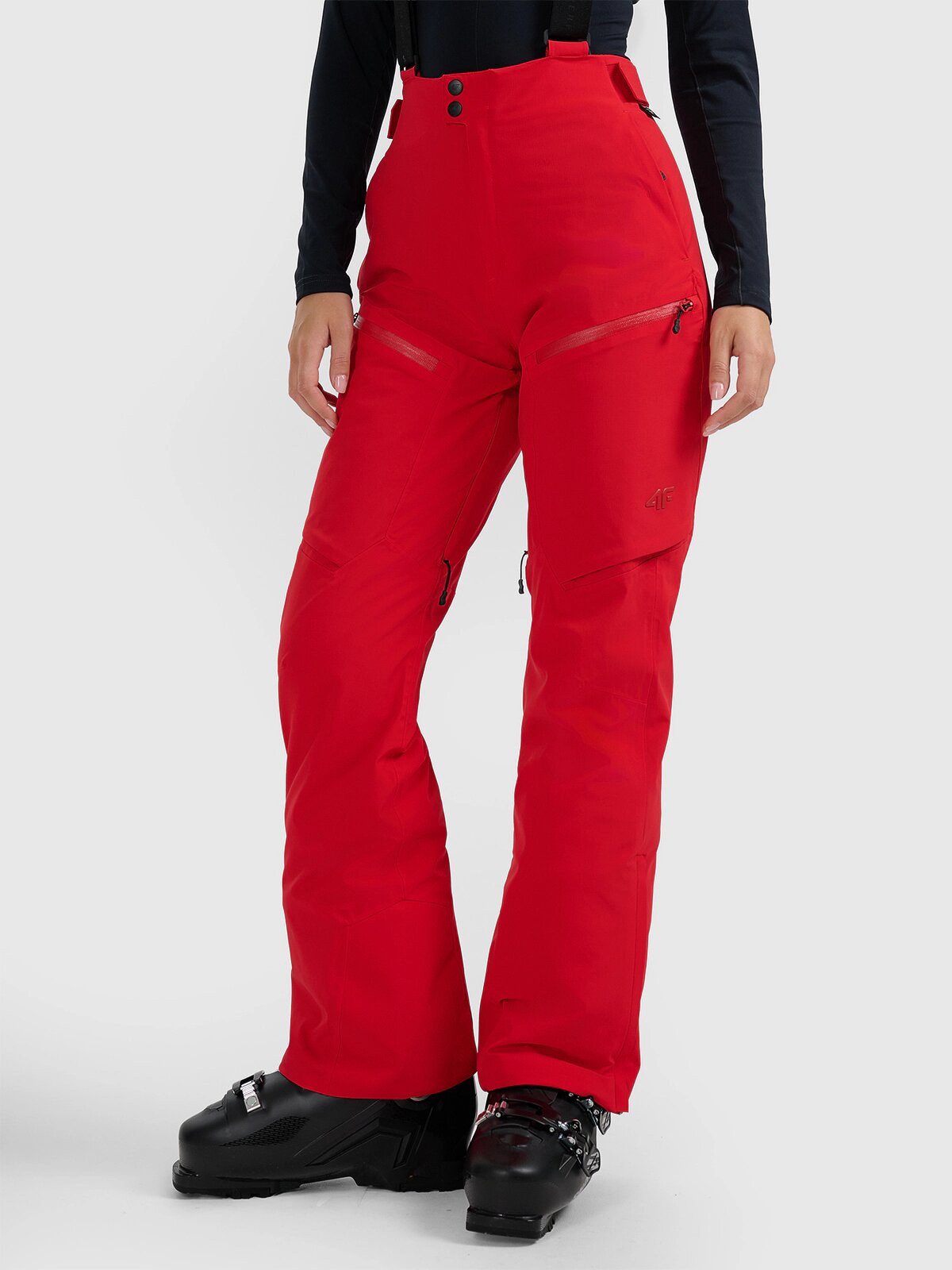 4F Pantaloni de schi membrana 15000 pentru femei - roșii L