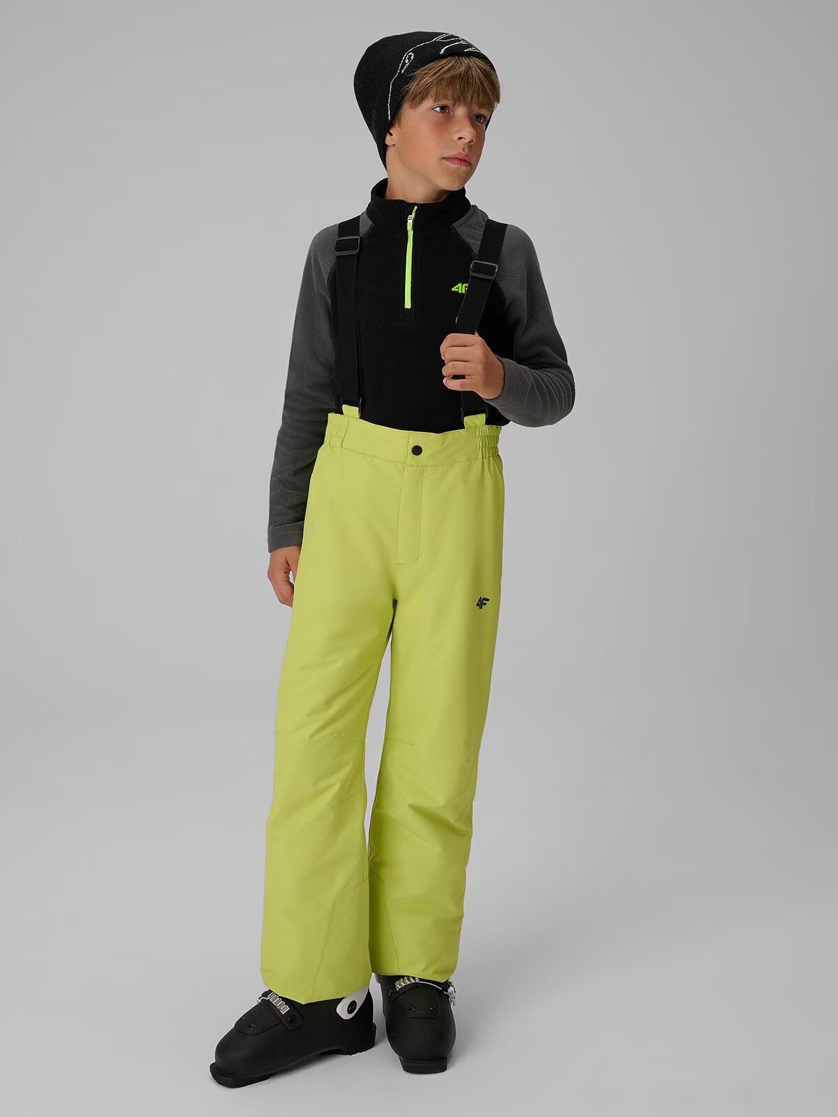 4F Pantaloni de schi membrană 5000 pentru băieți - verzi 158