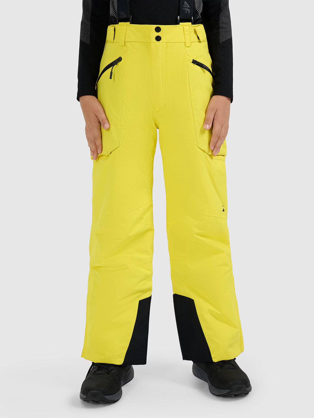 4F Pantaloni de schi membrana 8000 pentru băieți - galbeni 122