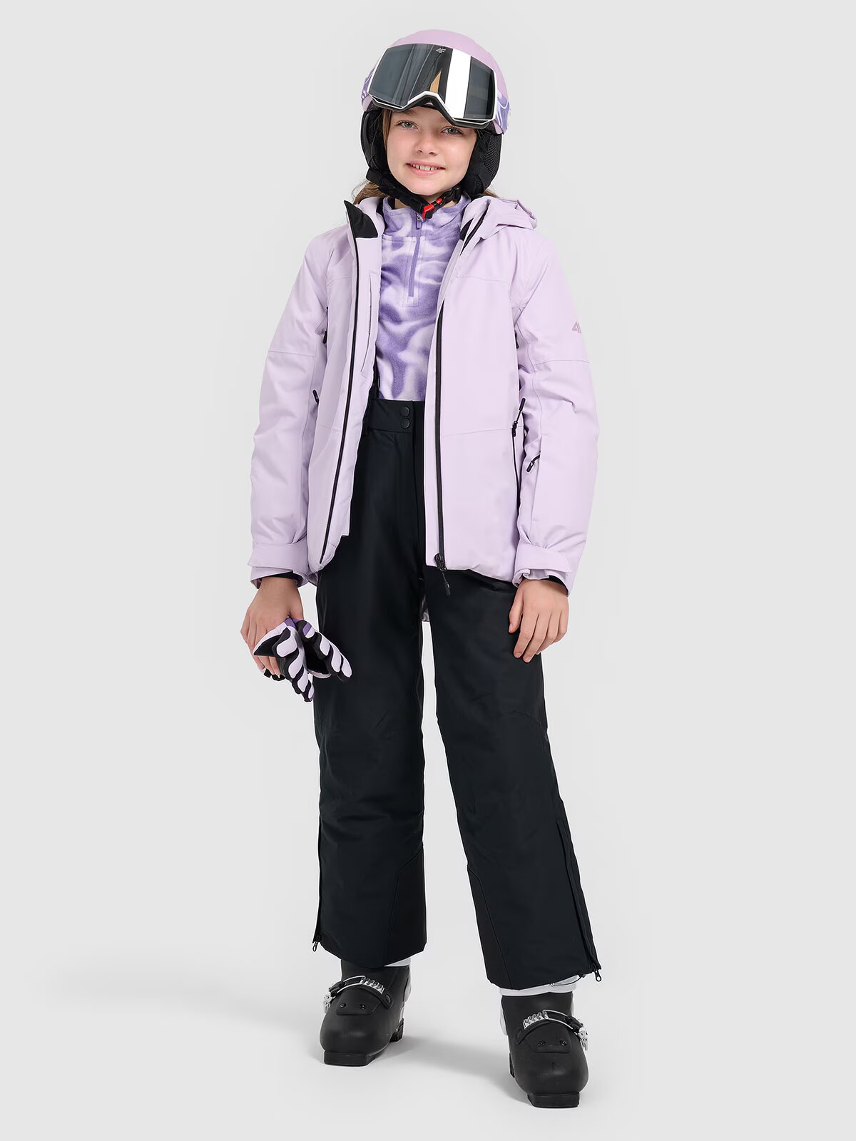4F Pantaloni de schi membrana 8000 pentru fete - negri 122