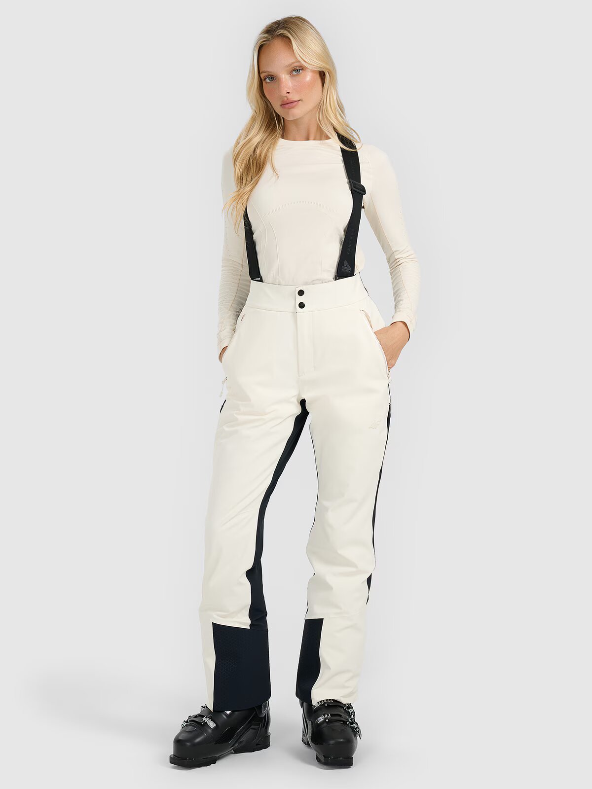 4F Pantaloni de schi membrana Dermizax 20000 pentru femei - albi XL