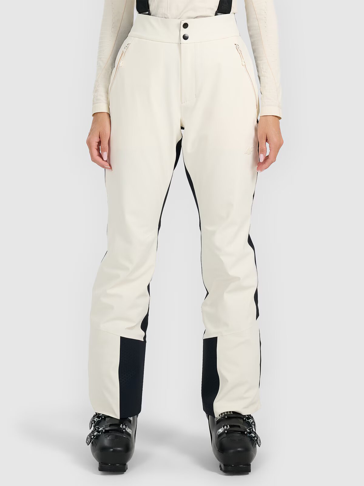 4F Pantaloni de schi membrana Dermizax 20000 pentru femei - albi XL