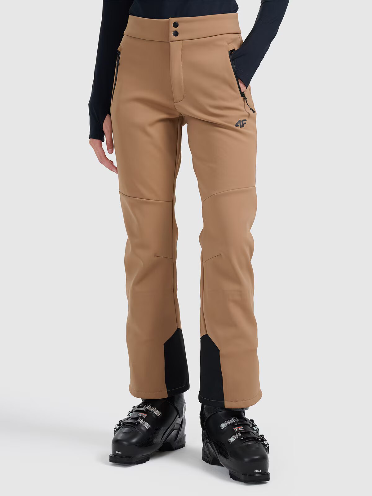 4F Pantaloni de schi softshell membrana 10000 pentru femei - maro XL