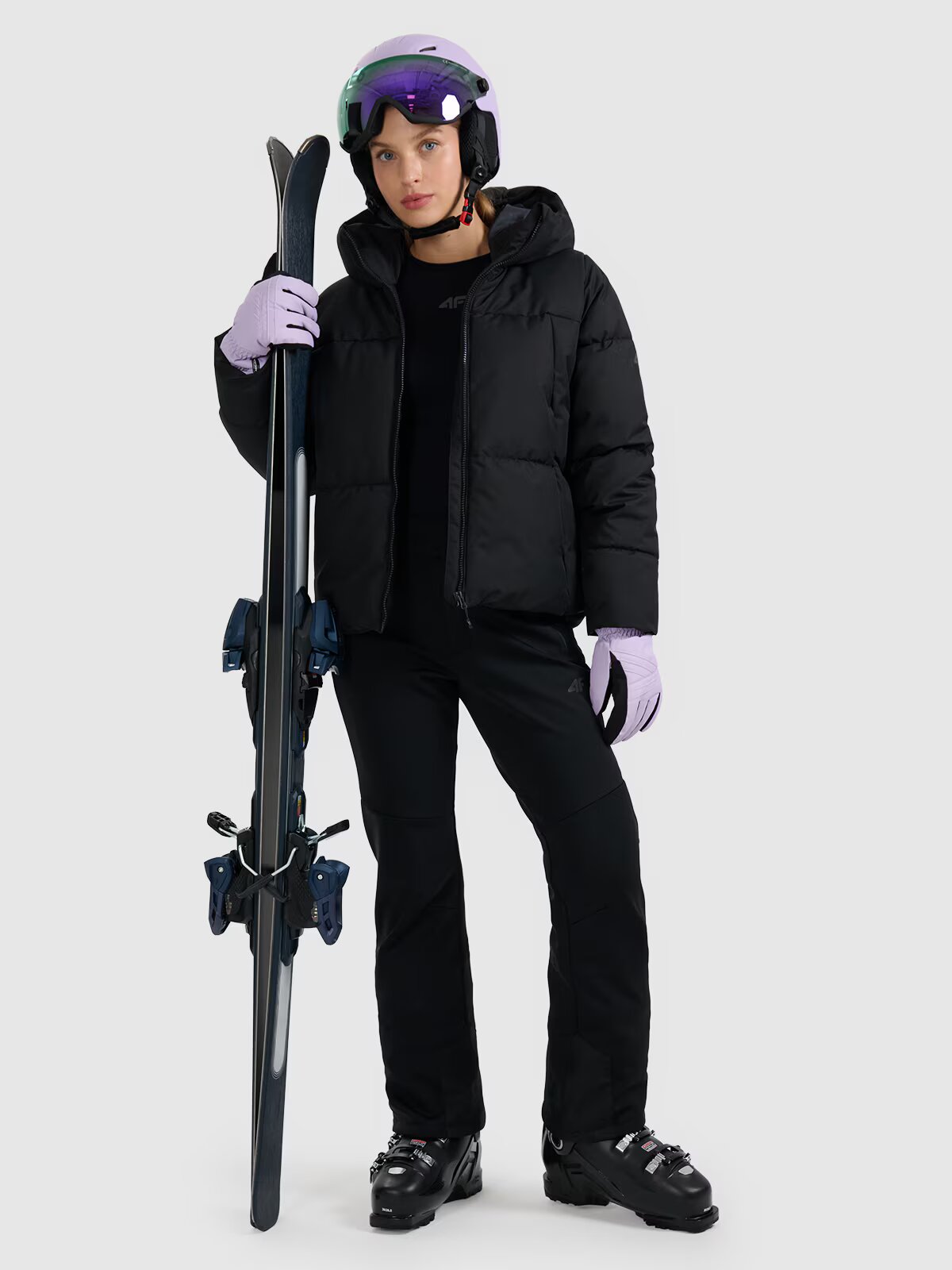4F Pantaloni de schi softshell membrana 10000 pentru femei - negri XXL