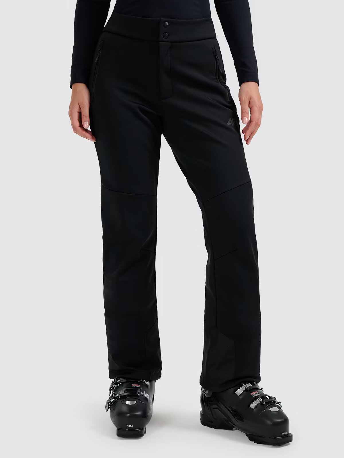 4F Pantaloni de schi softshell membrana 10000 pentru femei - negri XXL