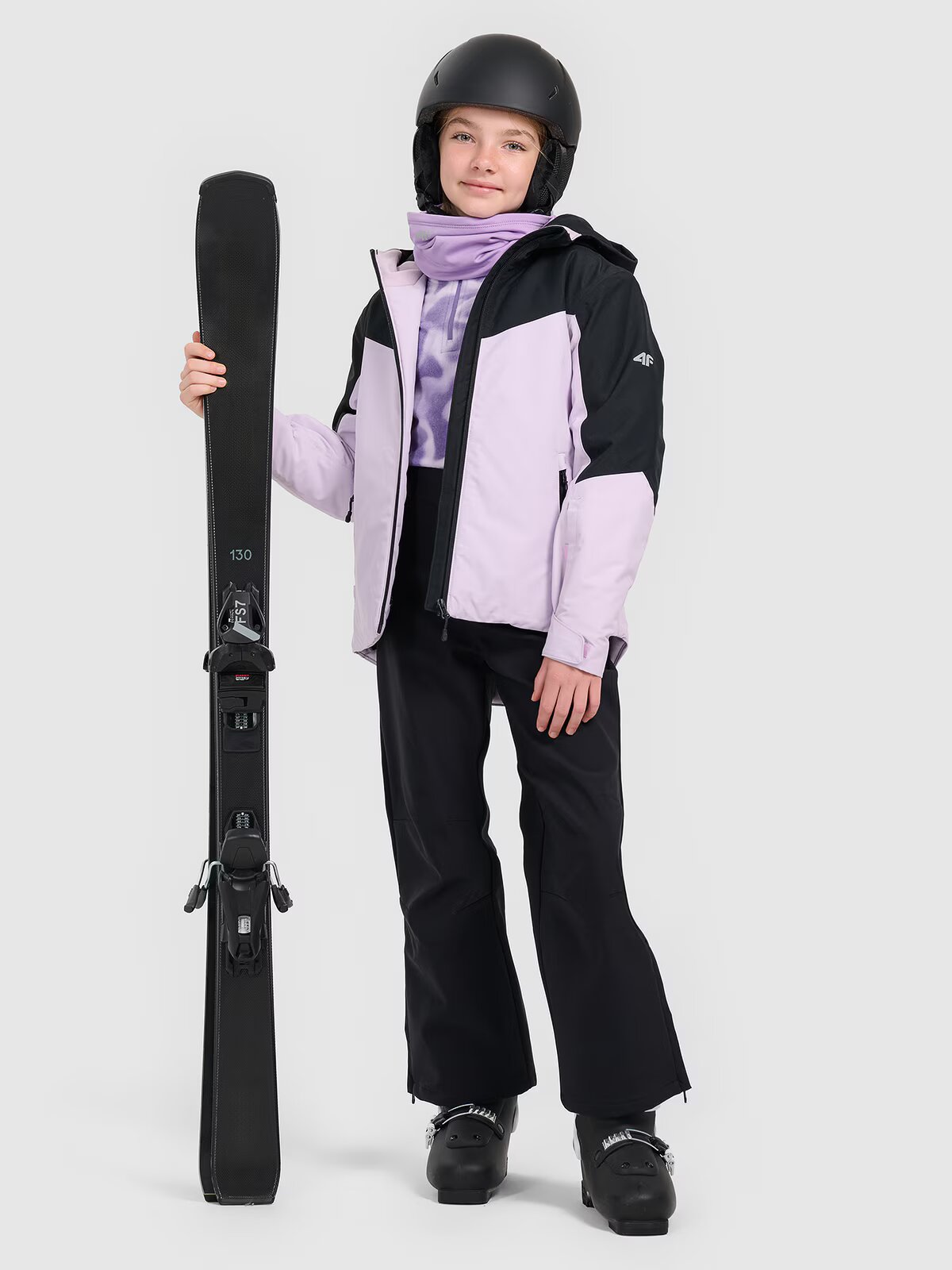 4F Pantaloni de schi softshell membrana 5000 pentru copii - negri 146