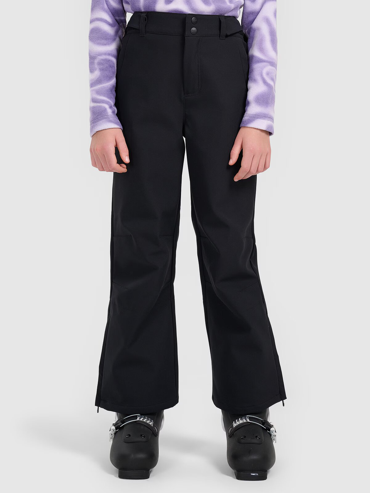 4F Pantaloni de schi softshell membrana 5000 pentru copii - negri 146