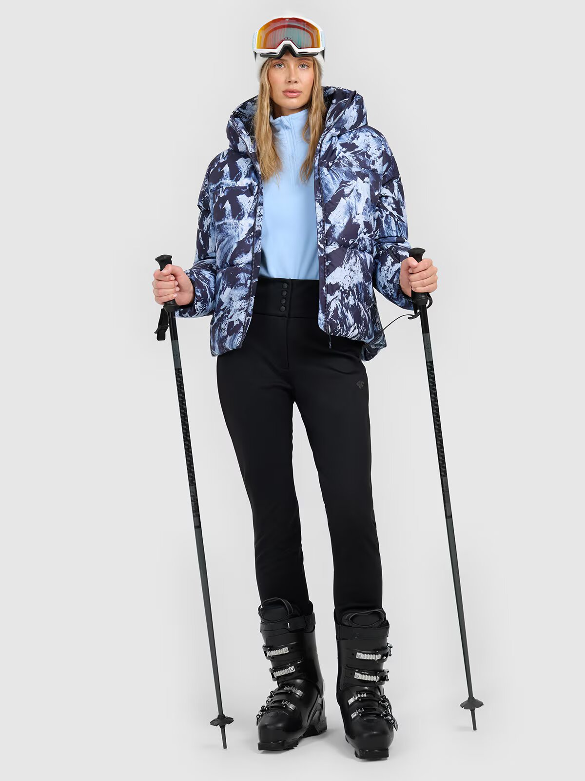 4F Pantaloni de schi softshell membrana 5000 pentru femei - negri M