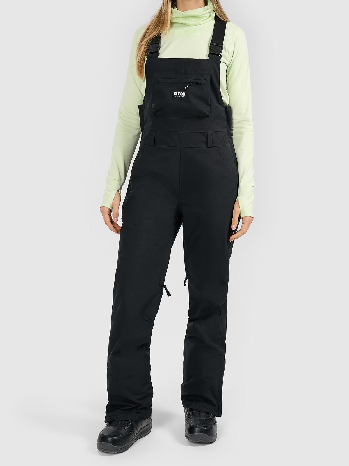 4F Pantaloni de snowboard cu bretele membrana 15000 pentru femei - L