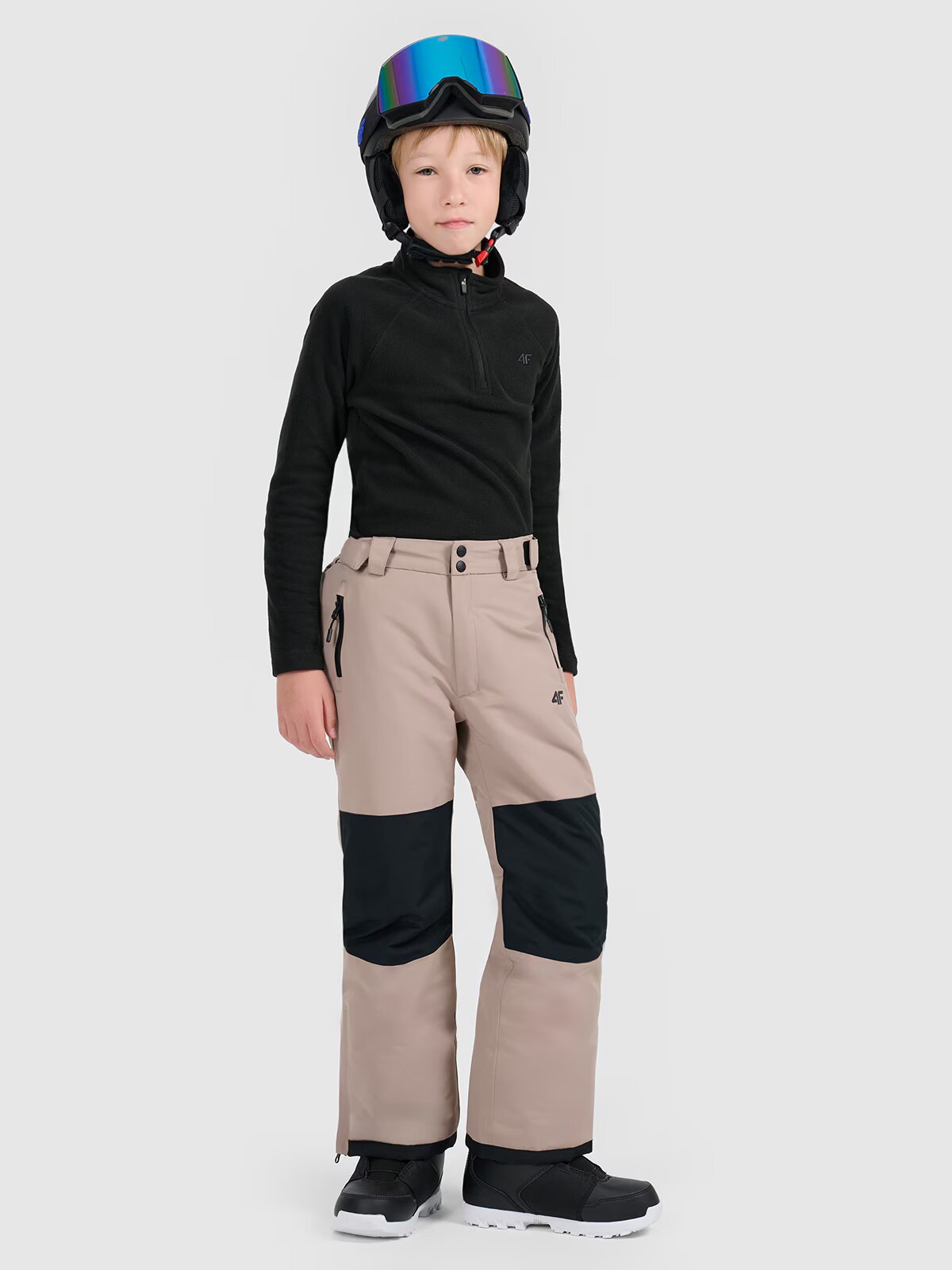 4F Pantaloni de snowboard membrana 10000 pentru băieți - maro 134