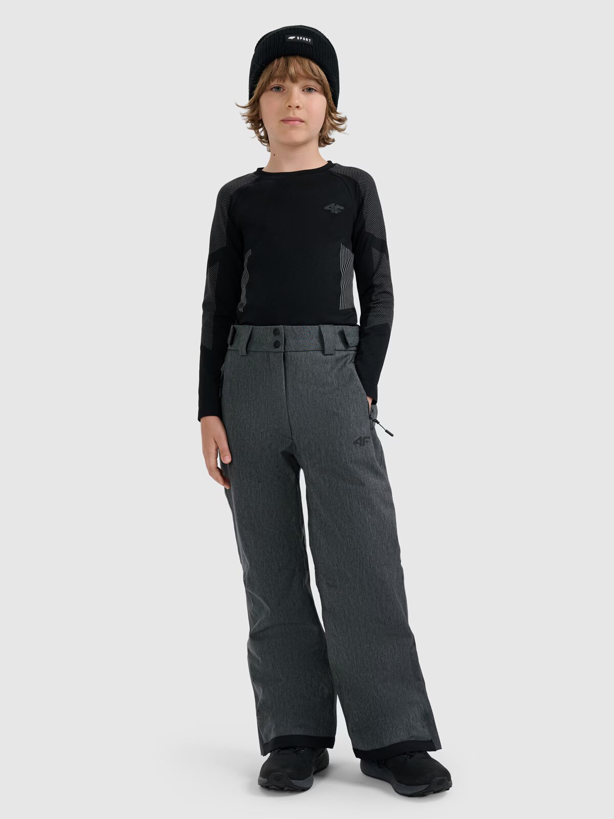 4F Pantaloni de snowboard membrana 10000 pentru copii - negri 164