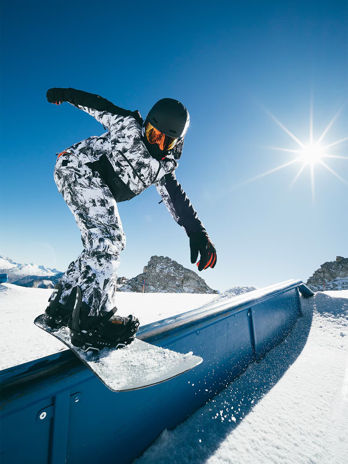 4F Pantaloni de snowboard membrana 15000 pentru bărbați - alb-negru L