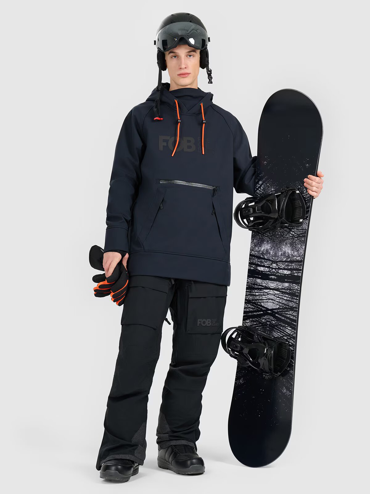 4F Pantaloni de snowboard membrana 15000 pentru bărbați - negri L
