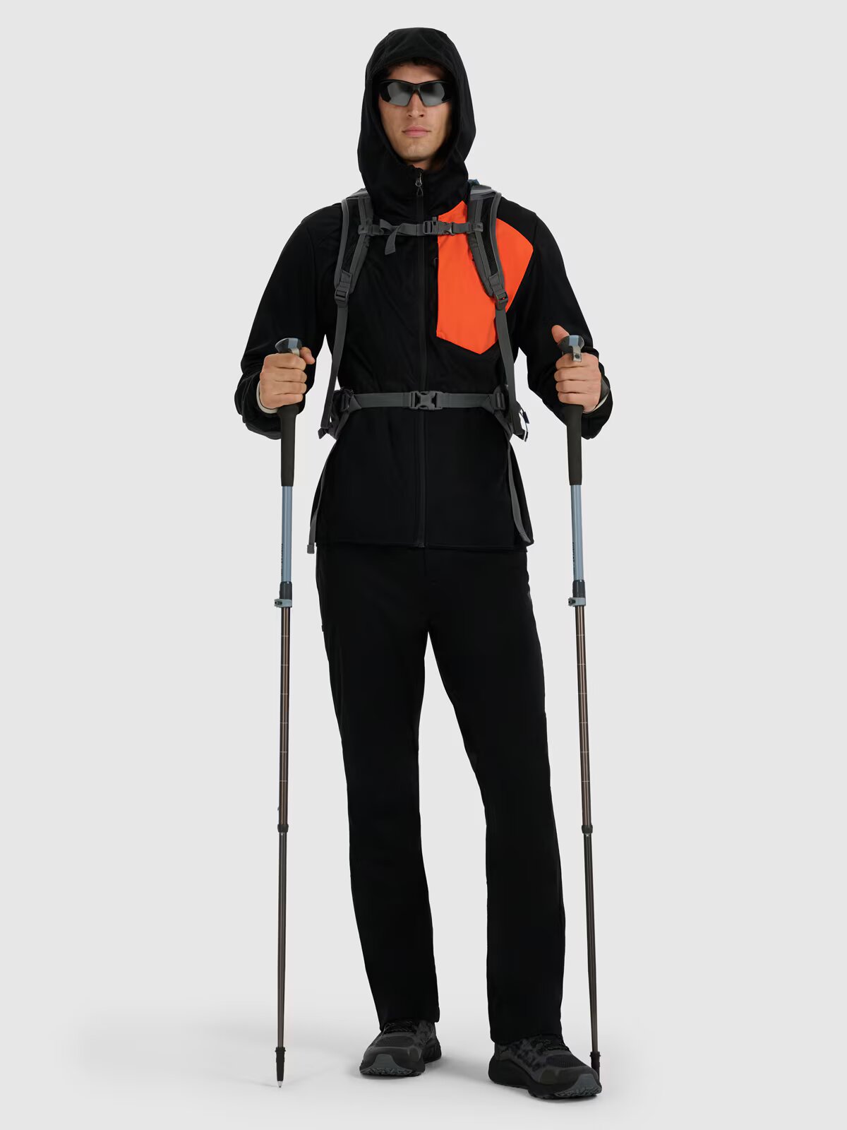 4F Pantaloni de trekking membrană 8000 pentru bărbați - negri XXL