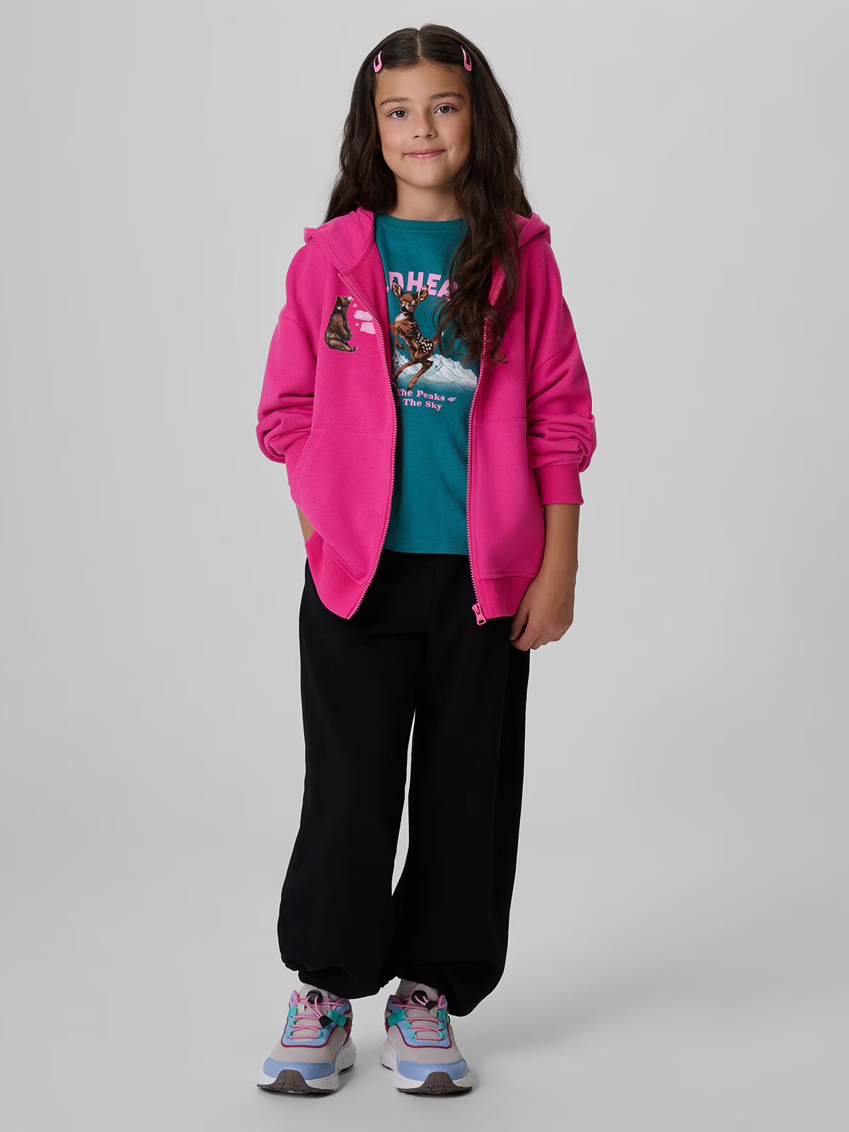 4F Pantaloni de trening jogger fete - negri 128
