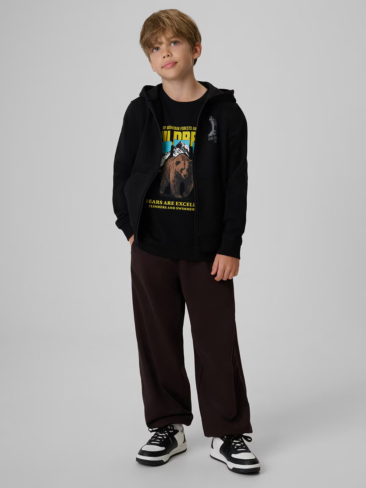 4F Pantaloni de trening jogger pentru băieți - maro 158/164 (12-14 ani)