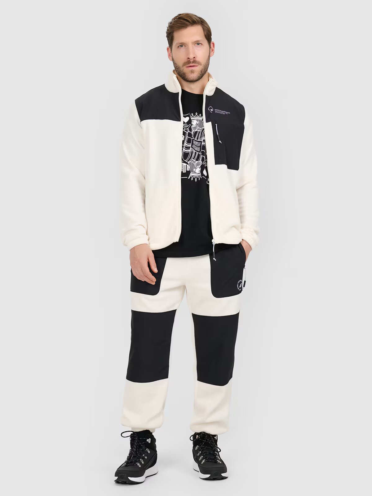 4F Pantaloni jogger din polar pentru bărbați - L