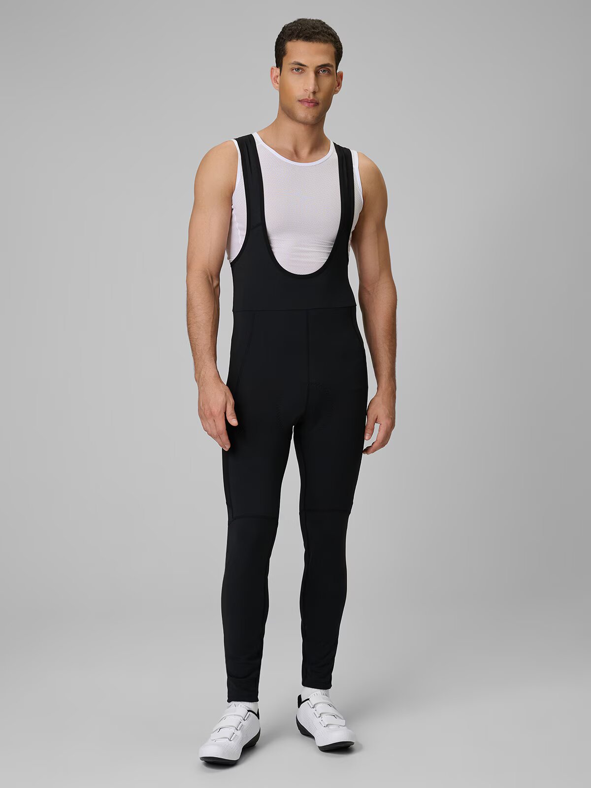 4F Pantaloni lungi ciclism cu bretele pentru bărbați - negri S