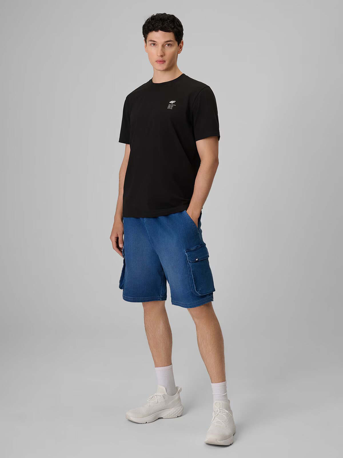 4F Pantaloni scurți casual cargo pentru bărbați - denim M