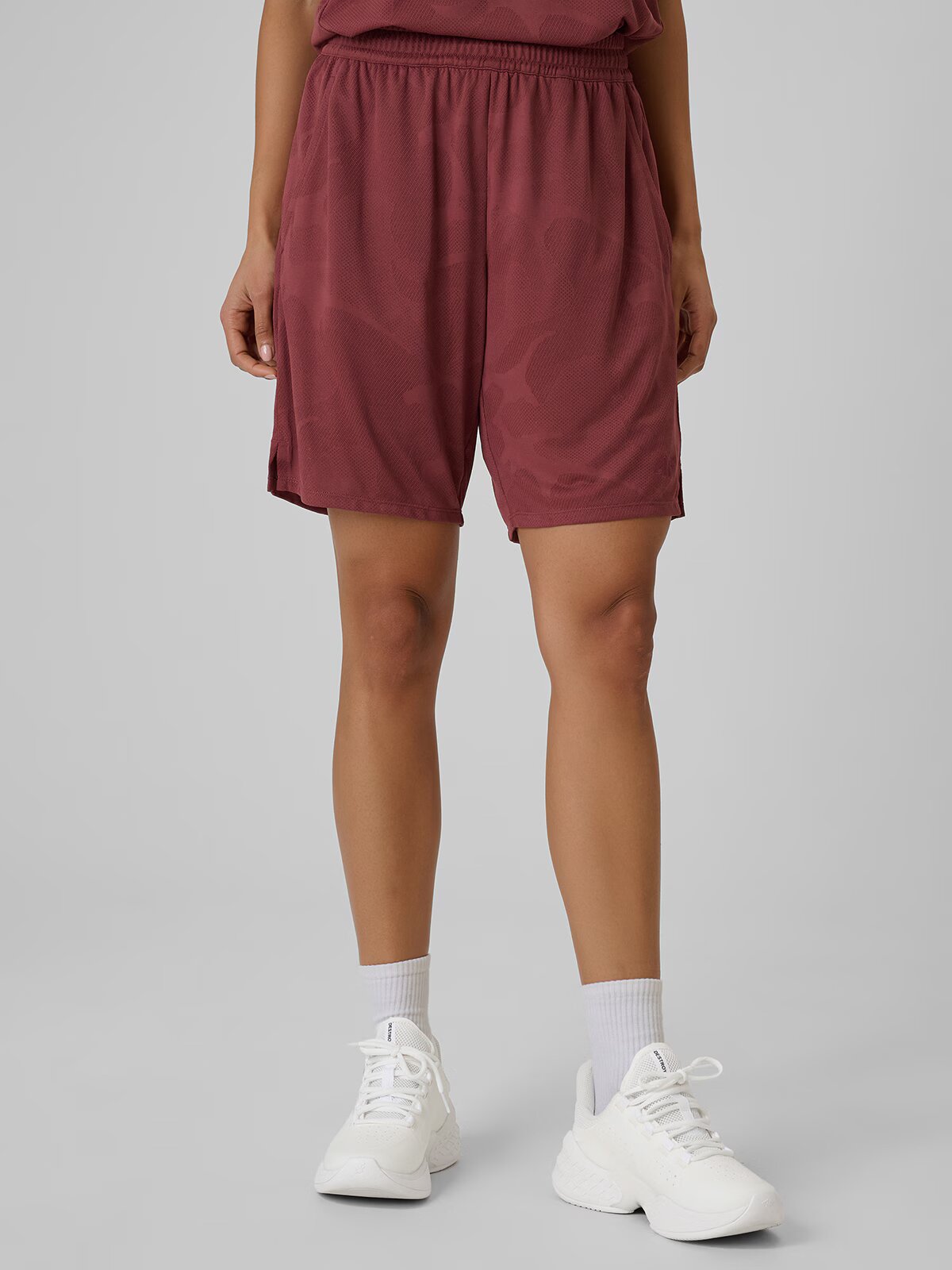 4F Pantaloni scurți de baschet cu uscare rapidă unisex - burgundy S