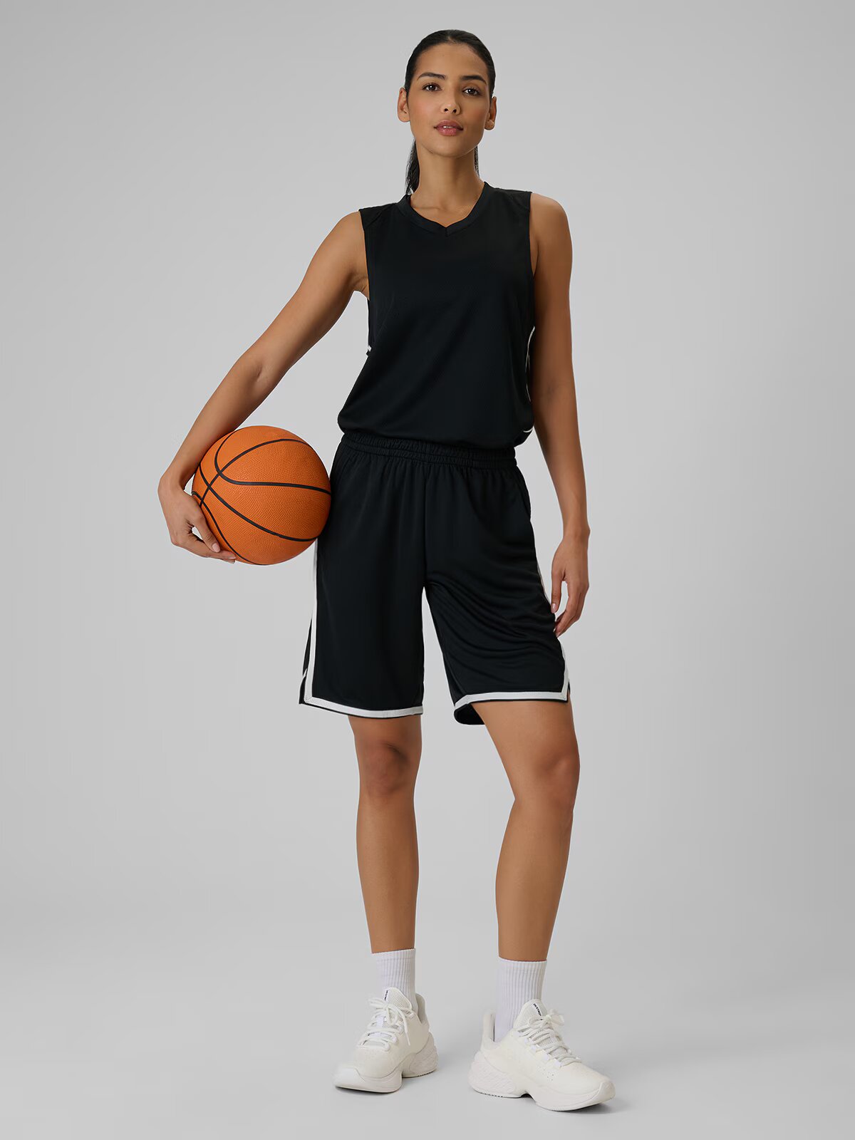 4F Pantaloni scurți de baschet cu uscare rapidă unisex - negri XL