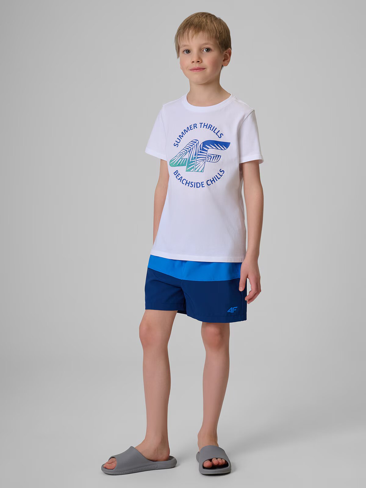 4F Pantaloni scurți de plajă boardshort băieți - 122/128 (6-8 ani)
