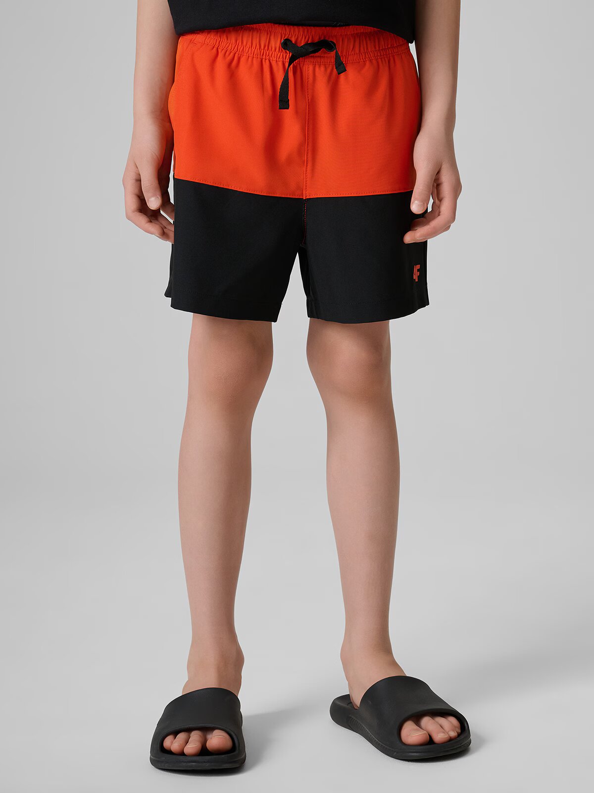 4F Pantaloni scurți de plajă boardshort băieți - roșii 134/140 (8-10 ani)