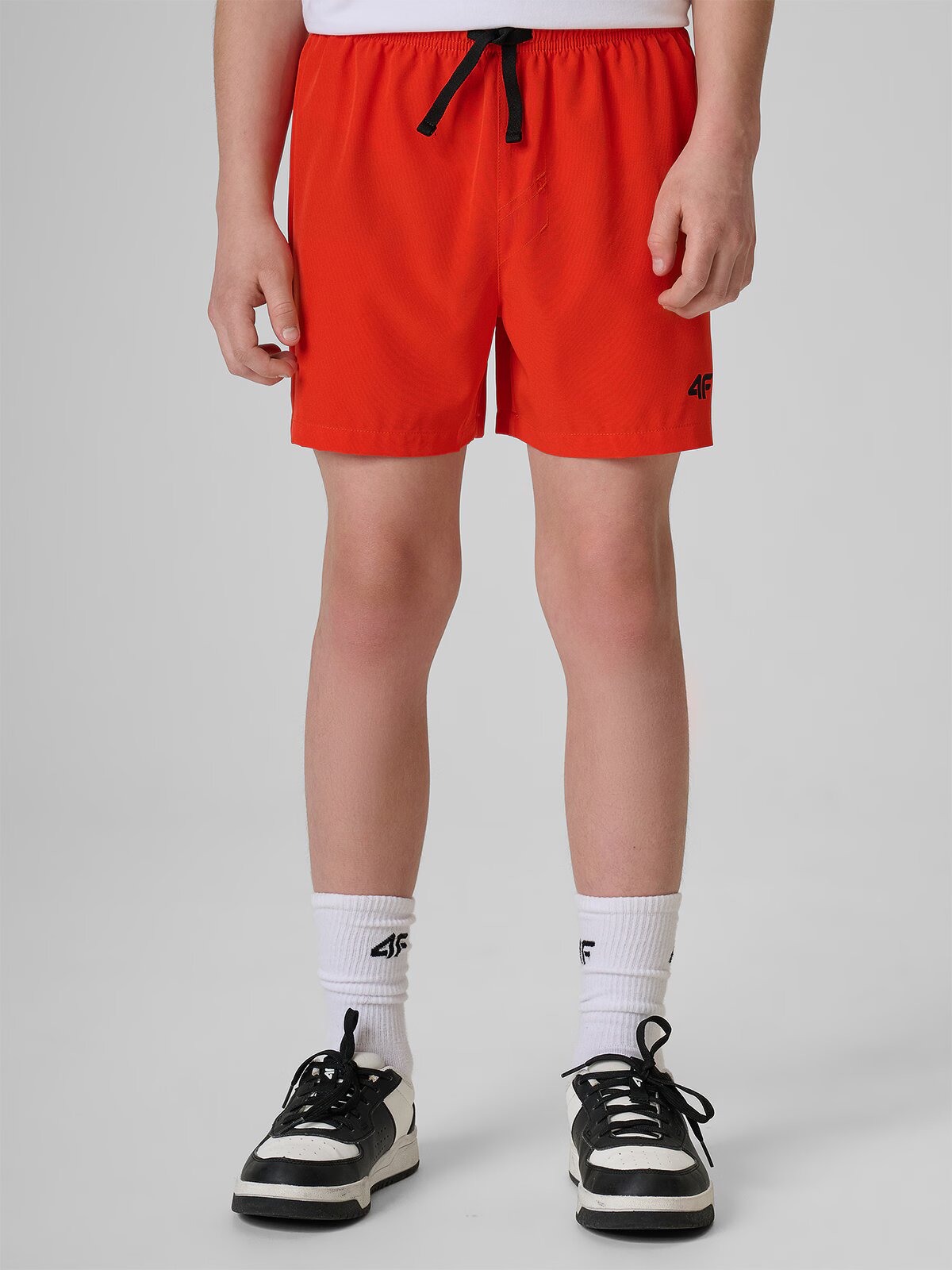 4F Pantaloni scurți de plajă boardshort băieți - roșii 146/152 (10-12 ani)