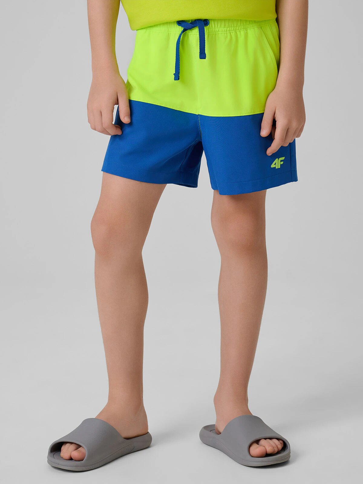 4F Pantaloni scurți de plajă boardshort băieți - verzi 122/128 (6-8 ani)