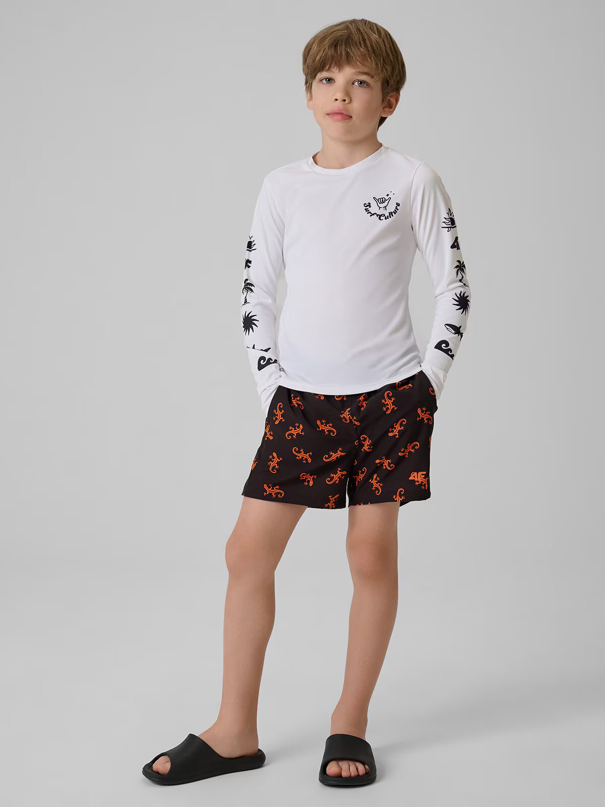 4F Pantaloni scurți de plajă boardshort pentru băieți - 146/152 (10-12 ani)
