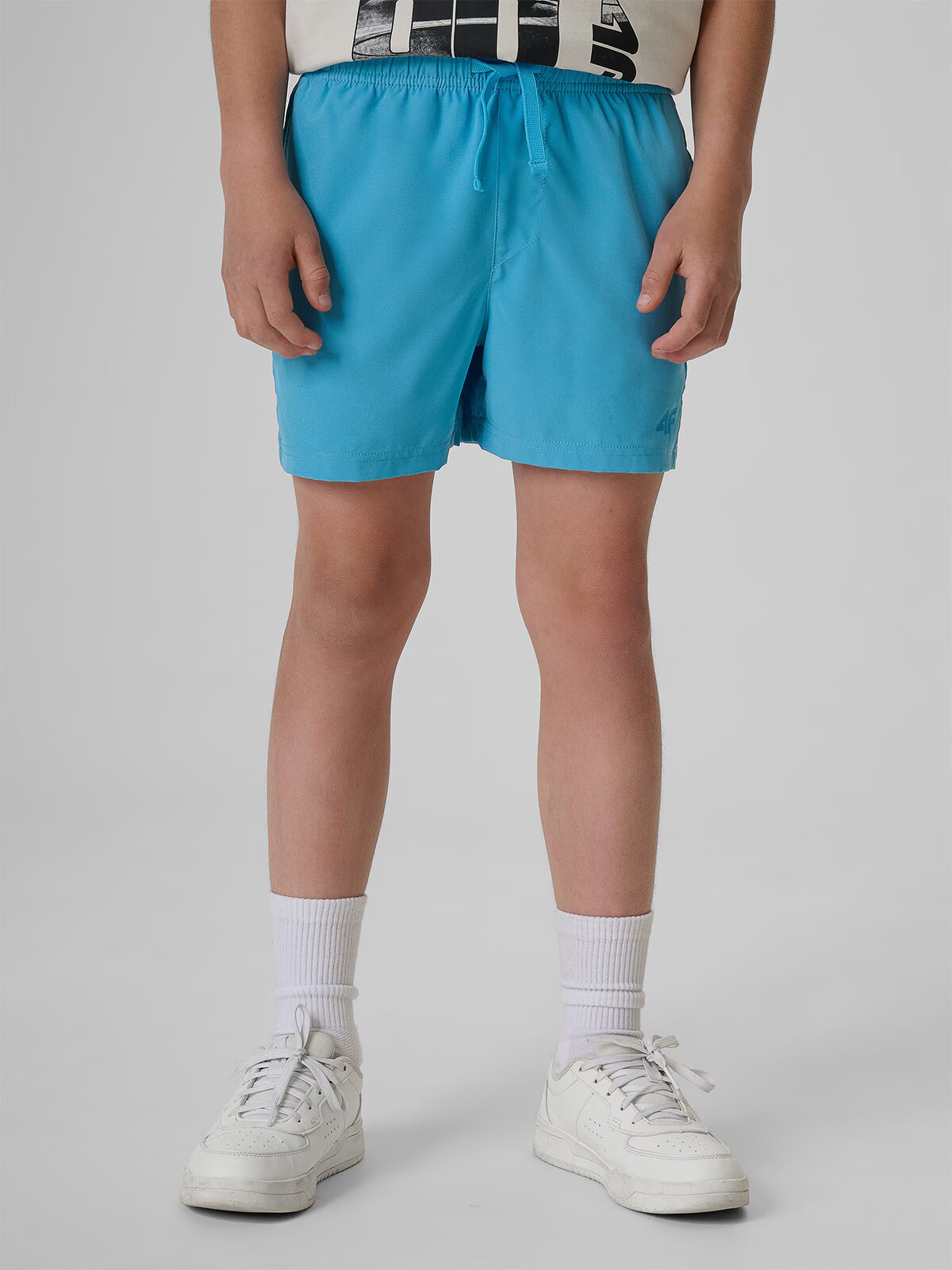 4F Pantaloni scurți de plajă boardshort pentru băieți - albaștri 122/128 (6-8 ani)