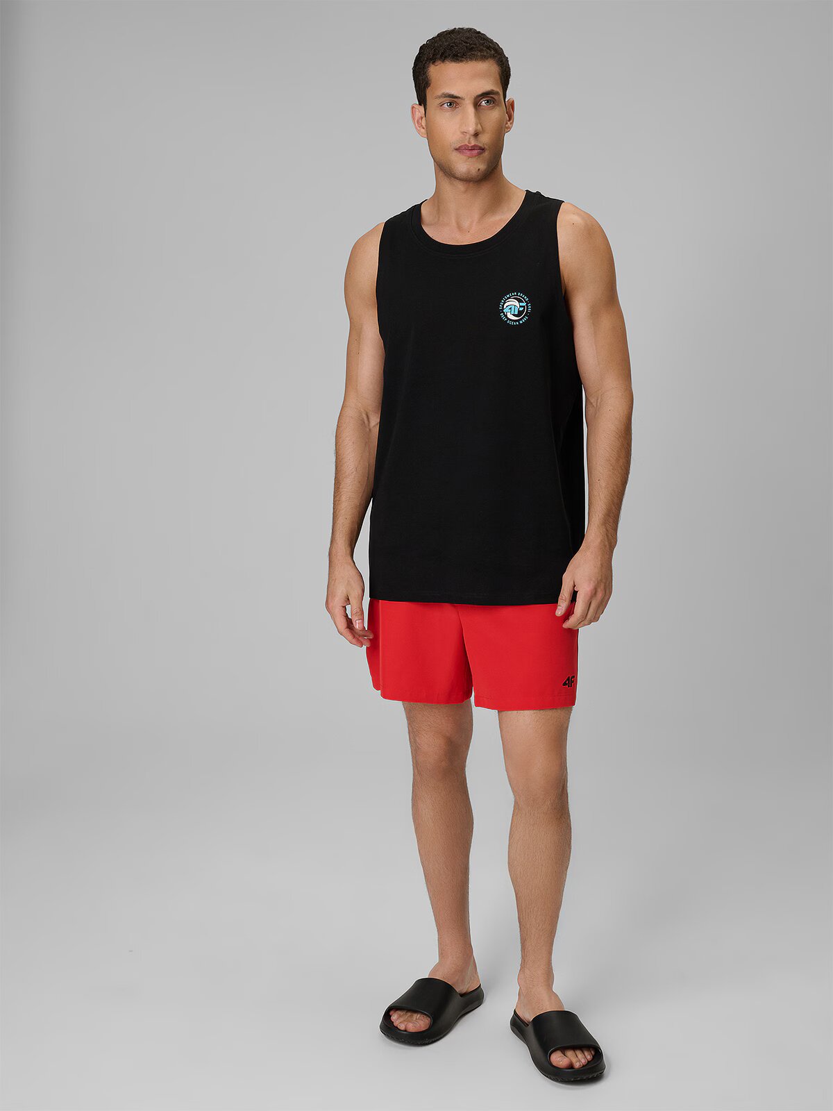 4F Pantaloni scurți de plajă boardshort pentru bărbați - roșu L