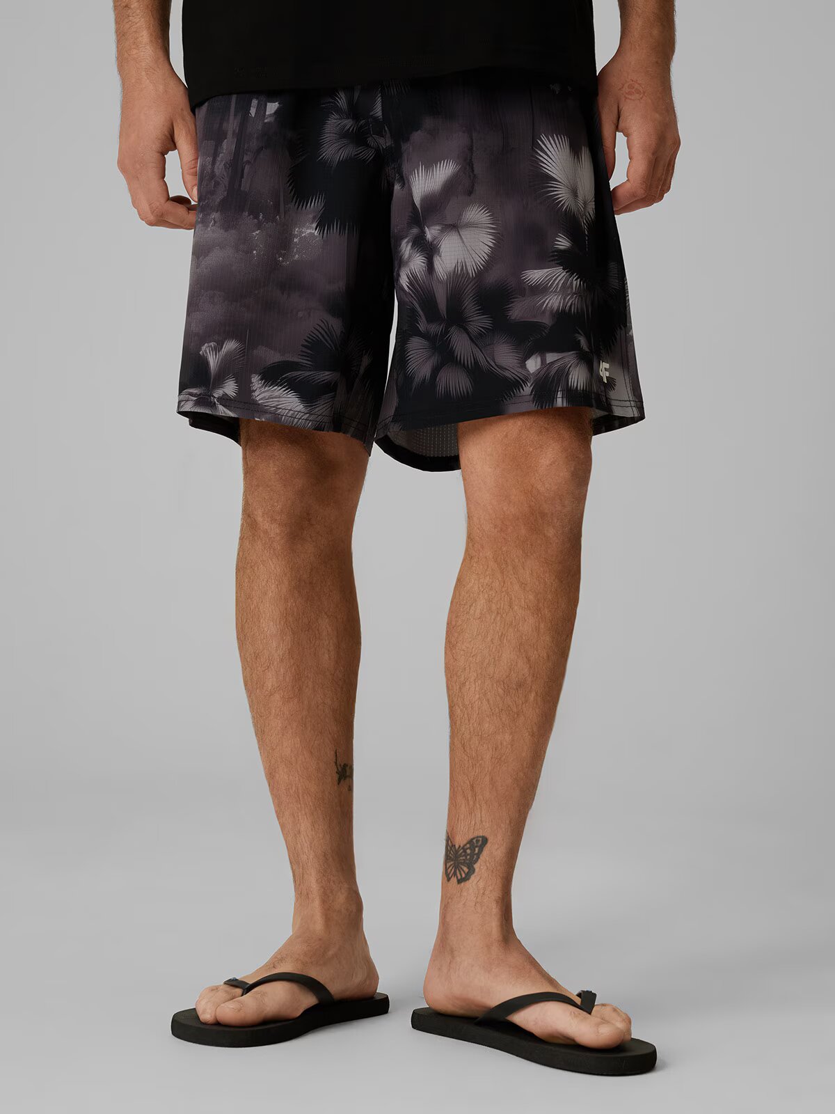 4F Pantaloni scurți de plajă tip boardshorts cu protecție UPF50+ pentru bărbați - negri L