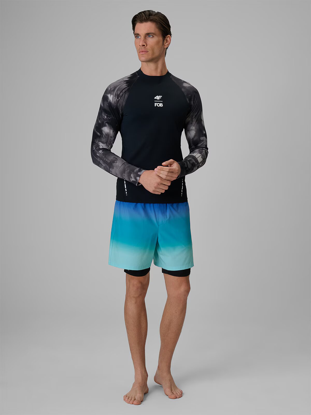 4F Pantaloni scurți de plajă tip boardshorts cu protecție UPF50+ pentru bărbați - L