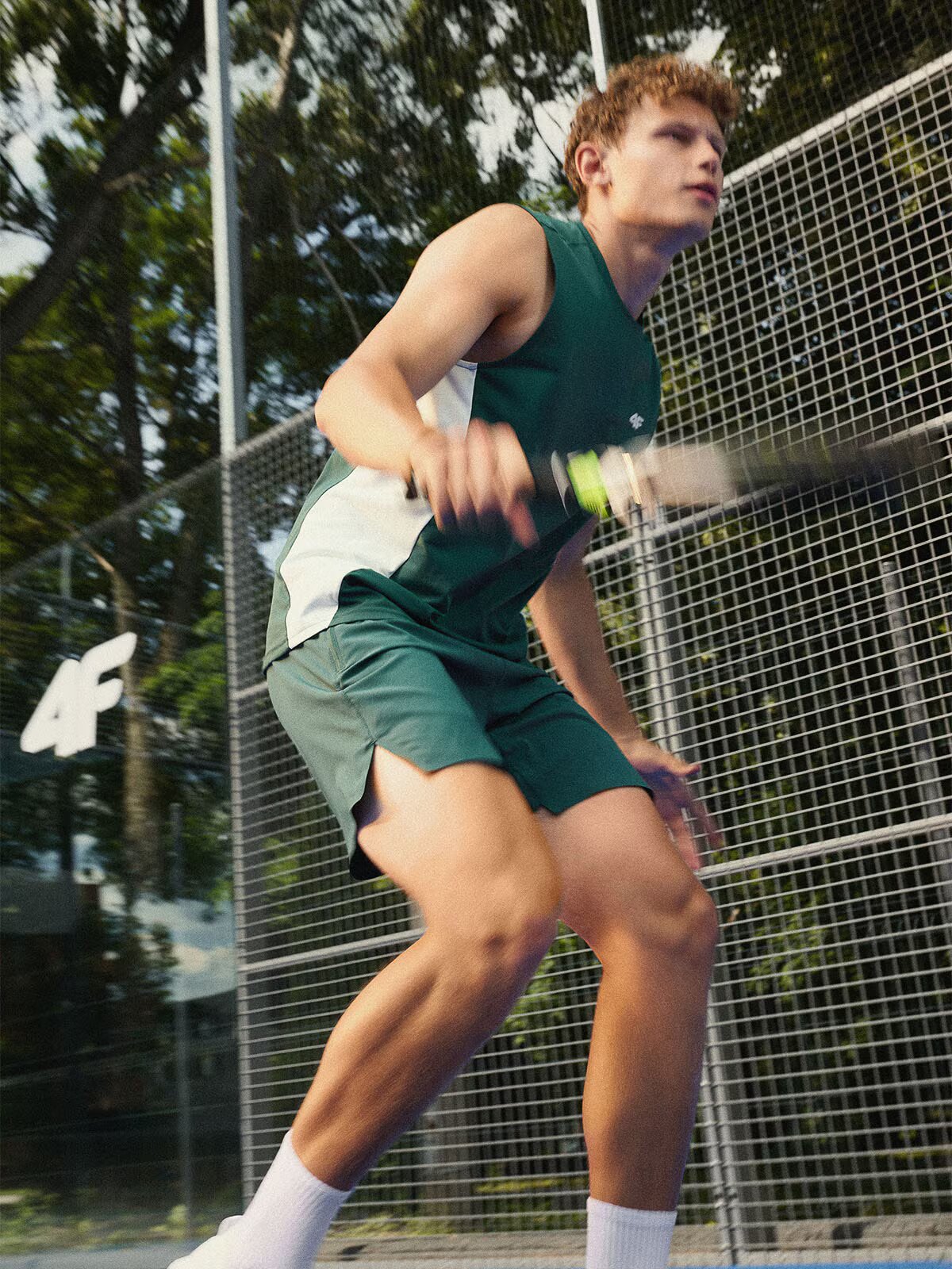 4F Pantaloni scurți de tenis cu uscare rapidă pentru bărbați - verzi M