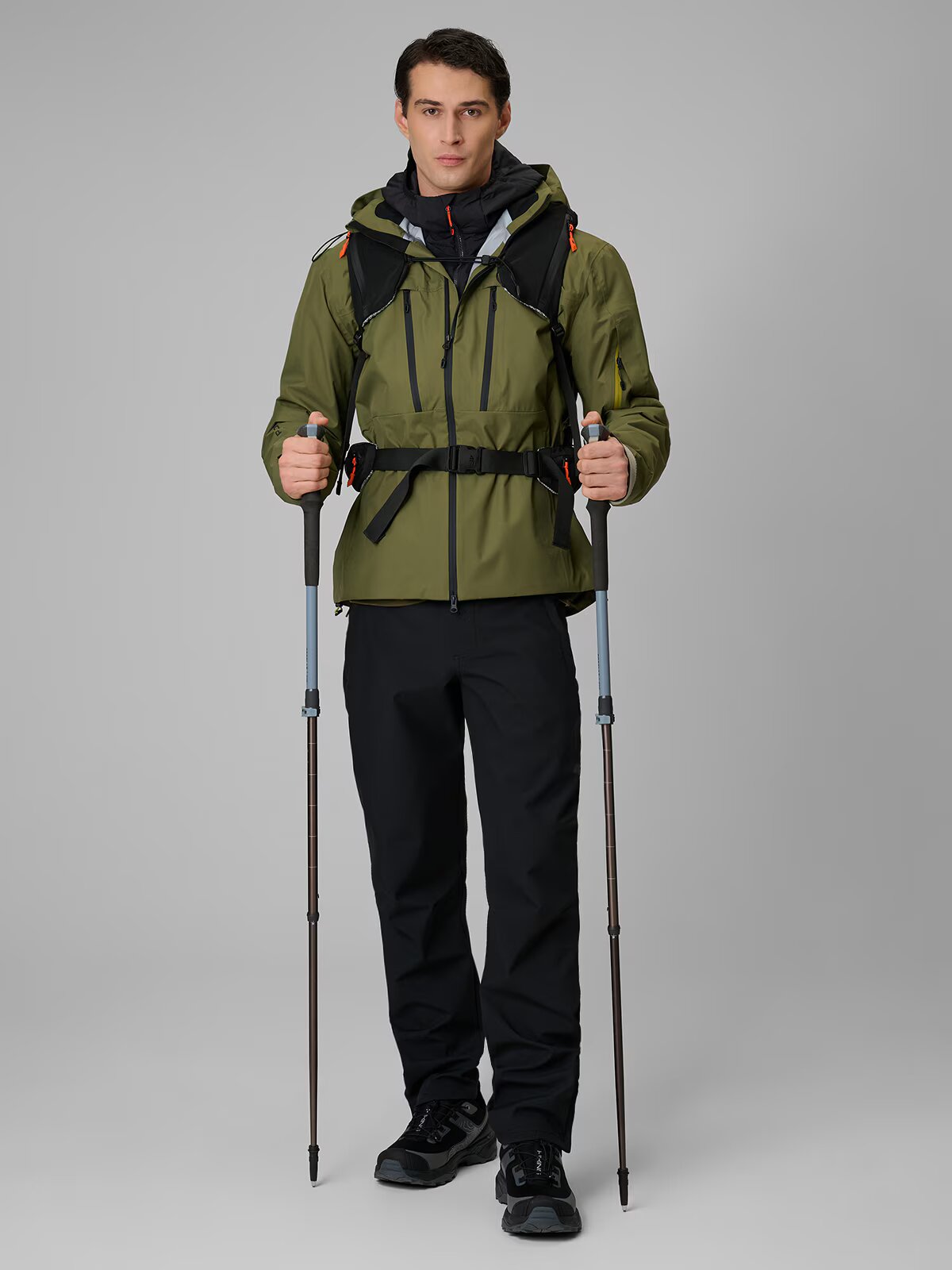 4F Pantaloni softshell cu membrană 5000 pentru bărbați - negri 3XL