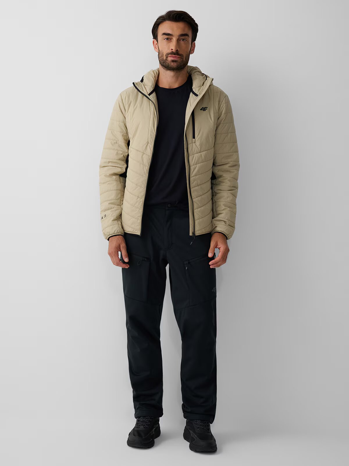 4F Pantaloni softshell cu membrană 8000 pentru bărbați - negri XL