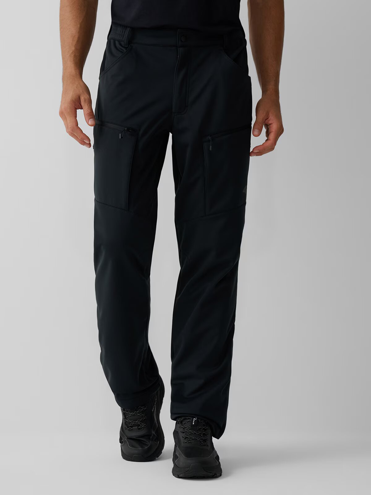 4F Pantaloni softshell cu membrană 8000 pentru bărbați - negri XL