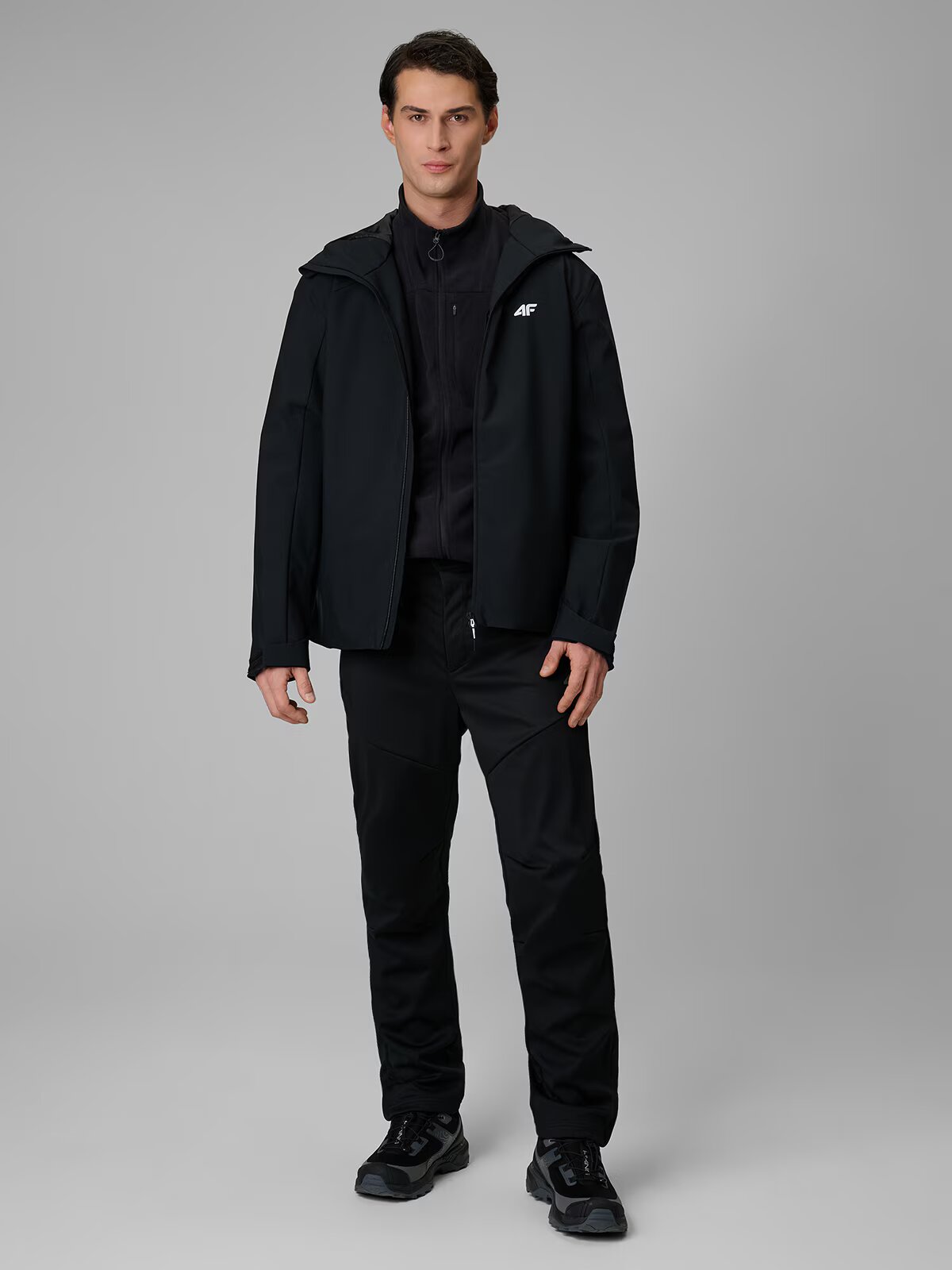 4F Pantaloni softshell membrană 5000 pentru bărbați - negri XL