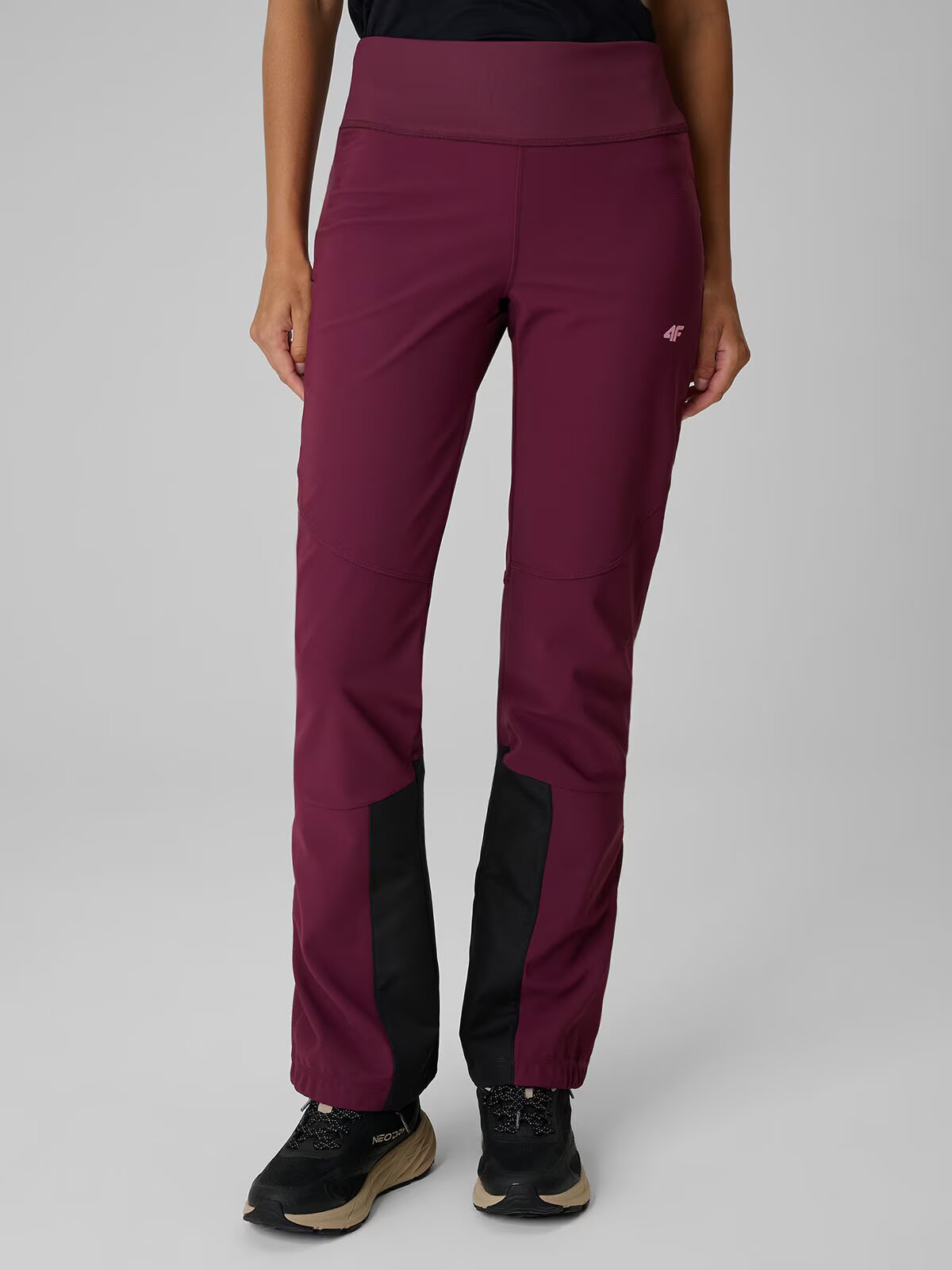 4F Pantaloni trekking cu membrană 8000 pentru femei - burgundy M