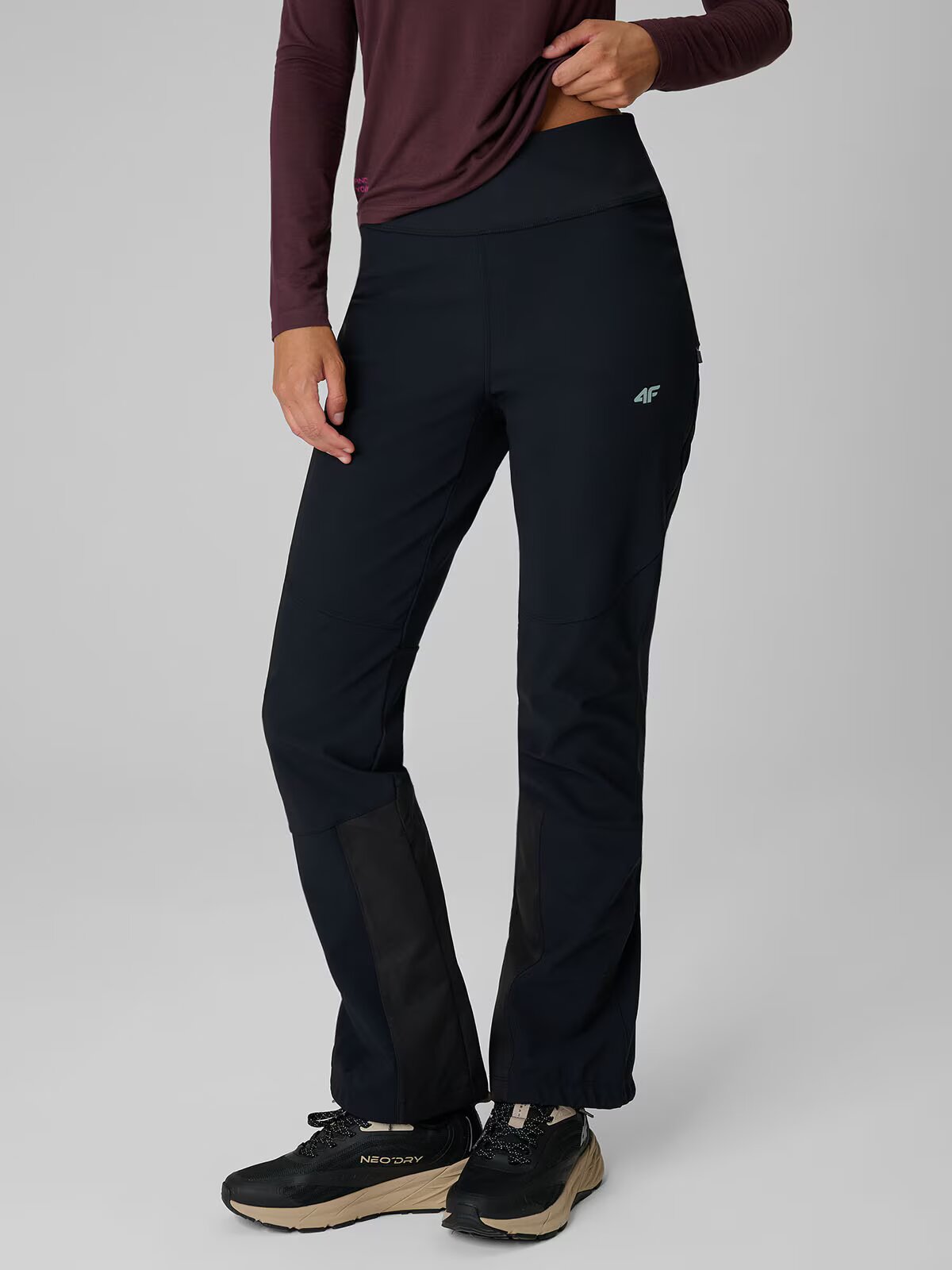 4F Pantaloni trekking cu membrană 8000 pentru femei - negri M