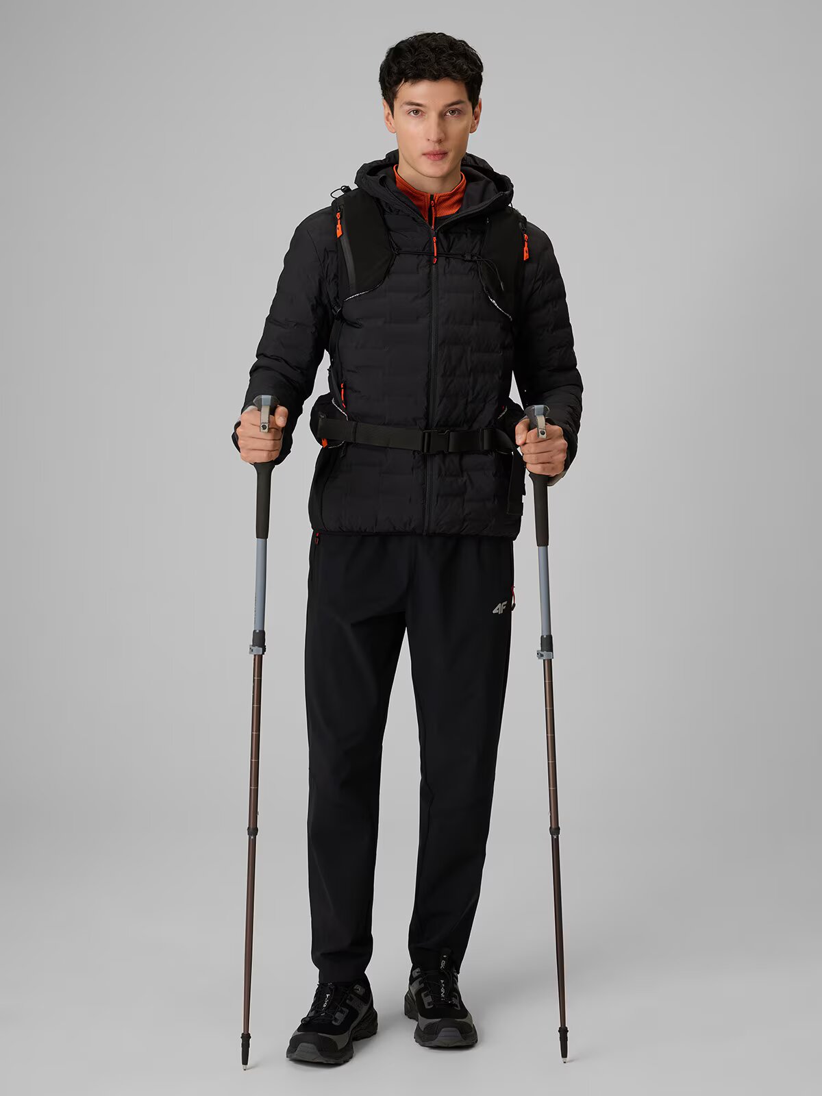 4F Pantaloni trekking cu uscare rapidă pentru bărbați - negre XL